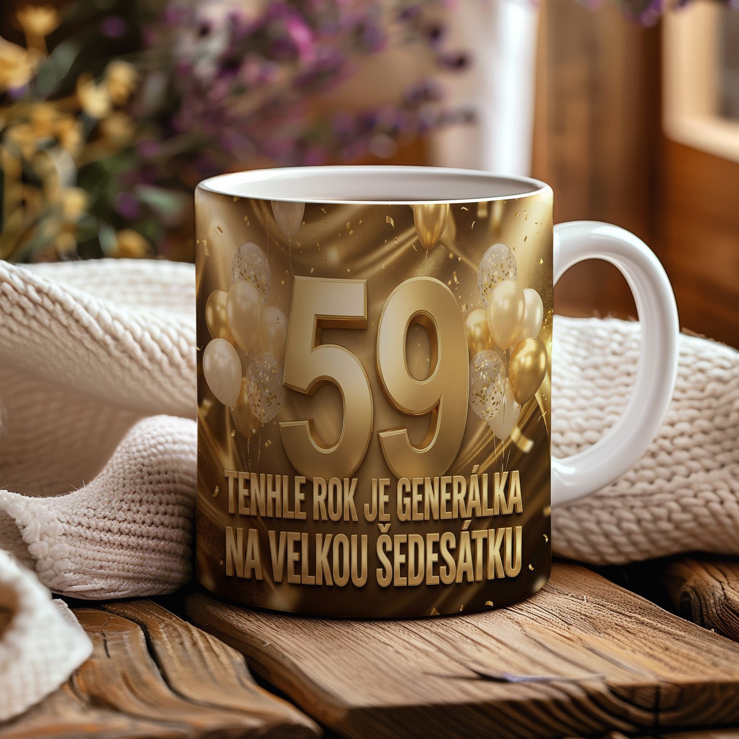 Narozeninový hrnek 59 let – TENHLE ROK JE GENERÁLKA NA VELKOU ŠEDESÁTKU!