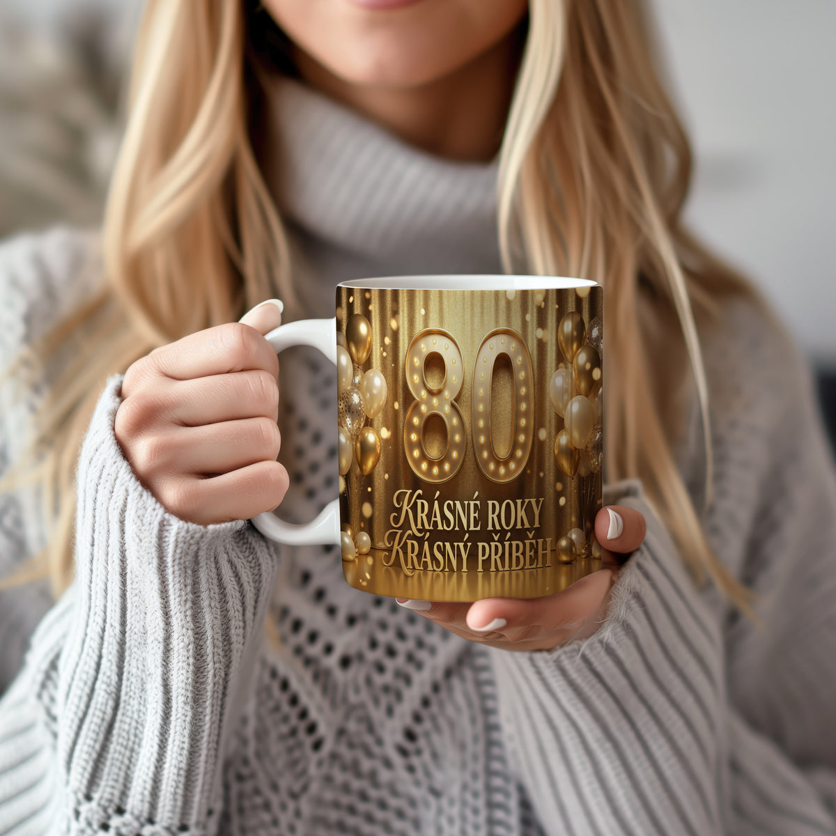 Narozeninový hrnek 80 let – KRÁSNÉ ROKY KRÁSNÝ PŘÍBĚH