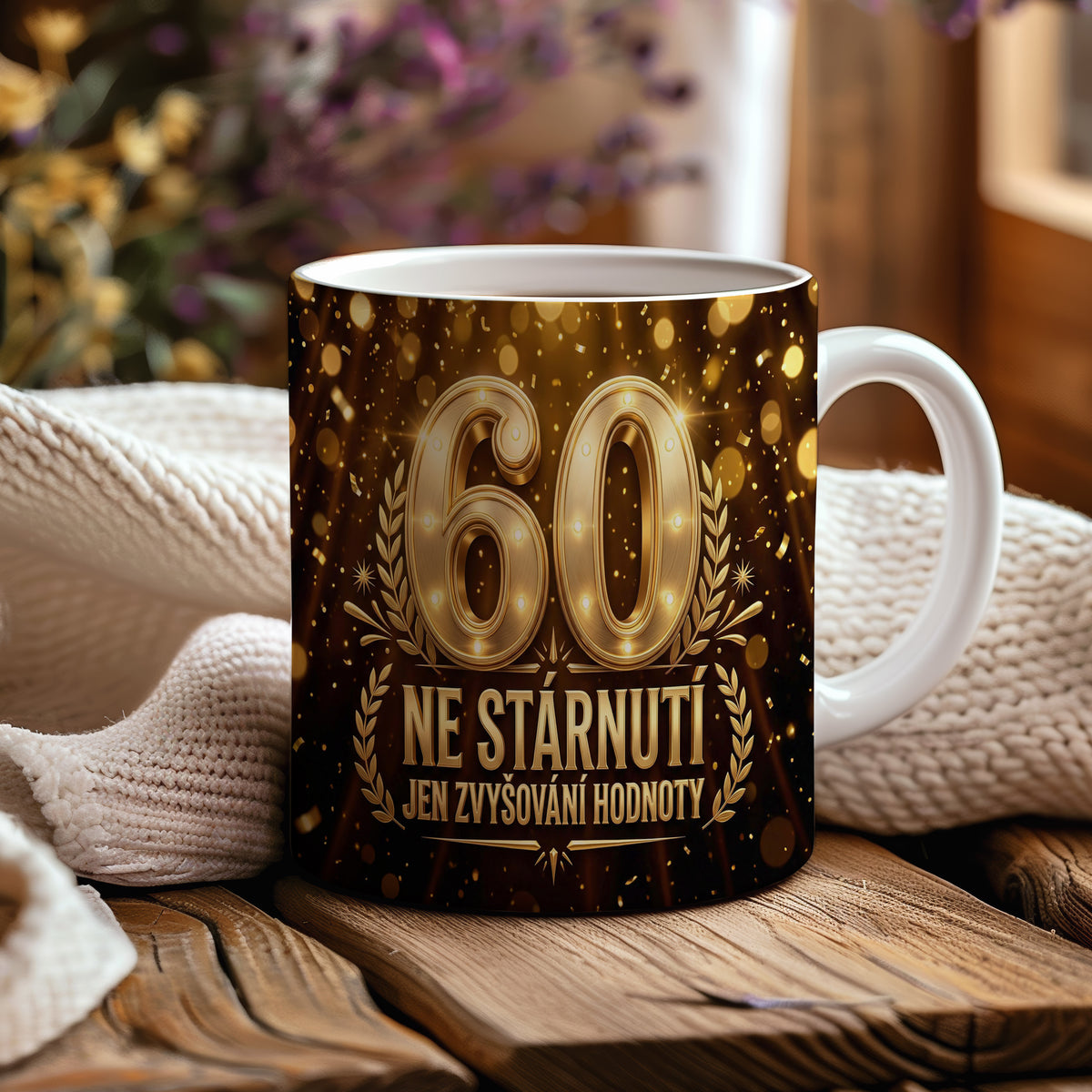 Narozeninový hrnek 60 let – NE STÁRNUTÍ JEN ZVYŠOVÁNÍ HODNOTY