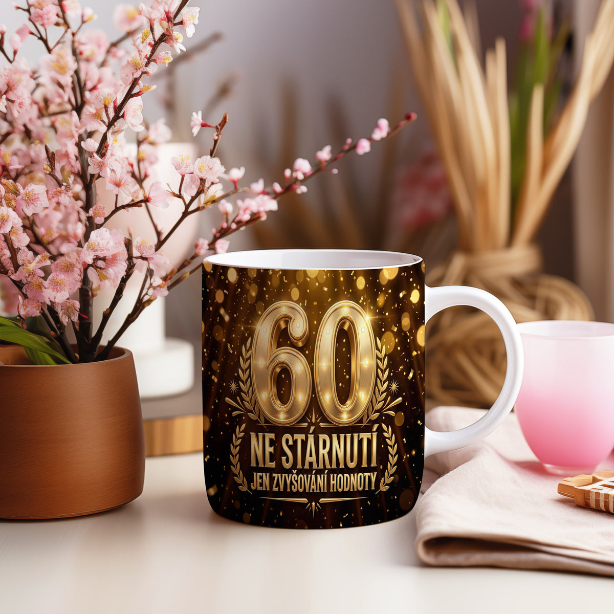 Narozeninový hrnek 60 let – NE STÁRNUTÍ JEN ZVYŠOVÁNÍ HODNOTY