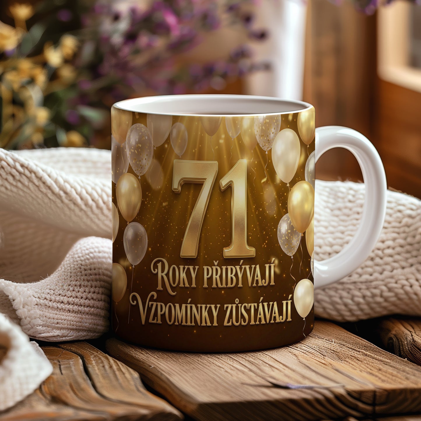 Narozeninový hrnek 71 let – ROKY PŘIBÝVAJÍ, VZPOMÍNKY ZŮSTÁVAJÍ