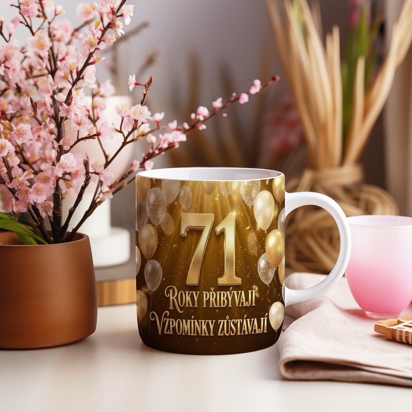 Narozeninový hrnek 71 let – ROKY PŘIBÝVAJÍ, VZPOMÍNKY ZŮSTÁVAJÍ