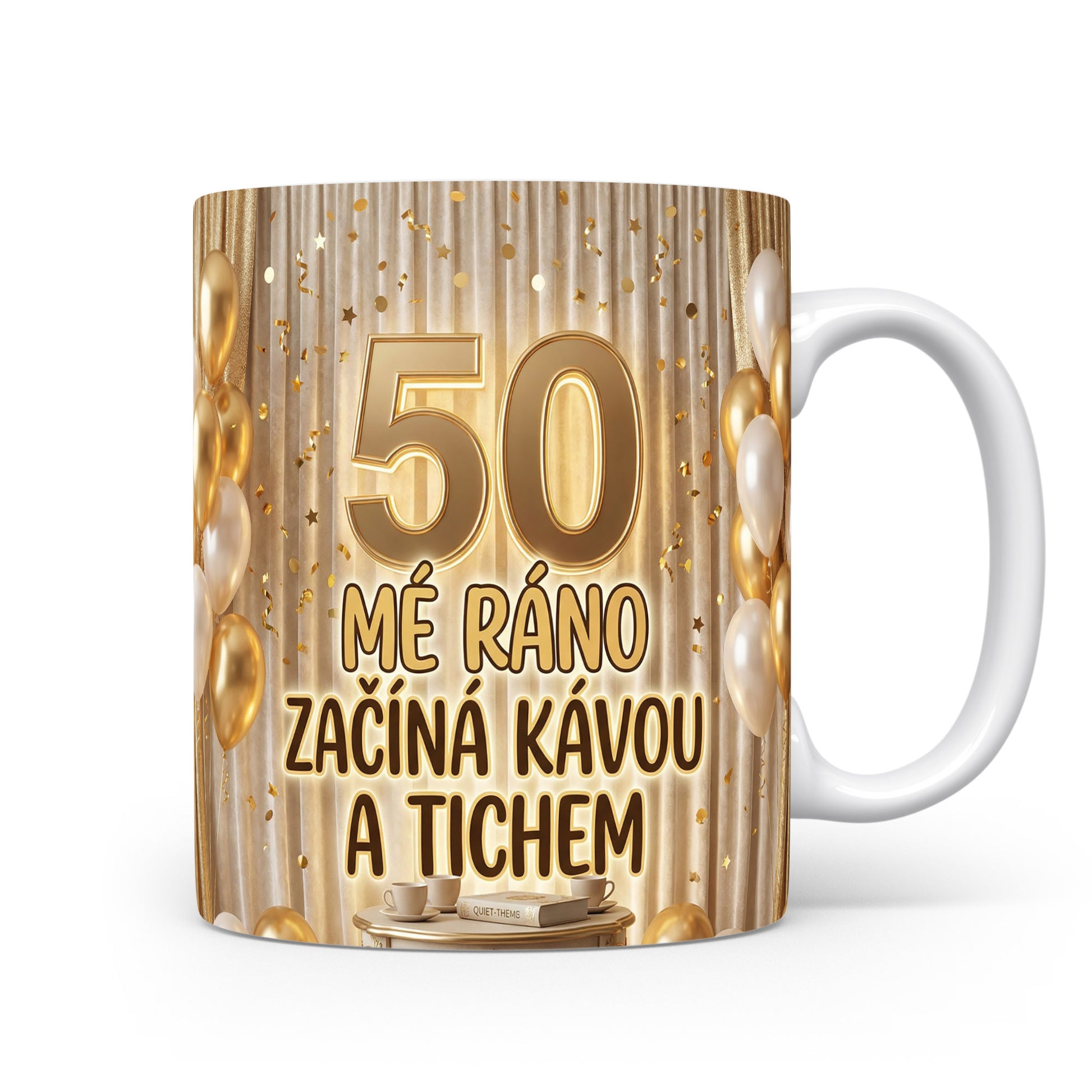 Narozeninový hrnek s číslem 50 a nápisem