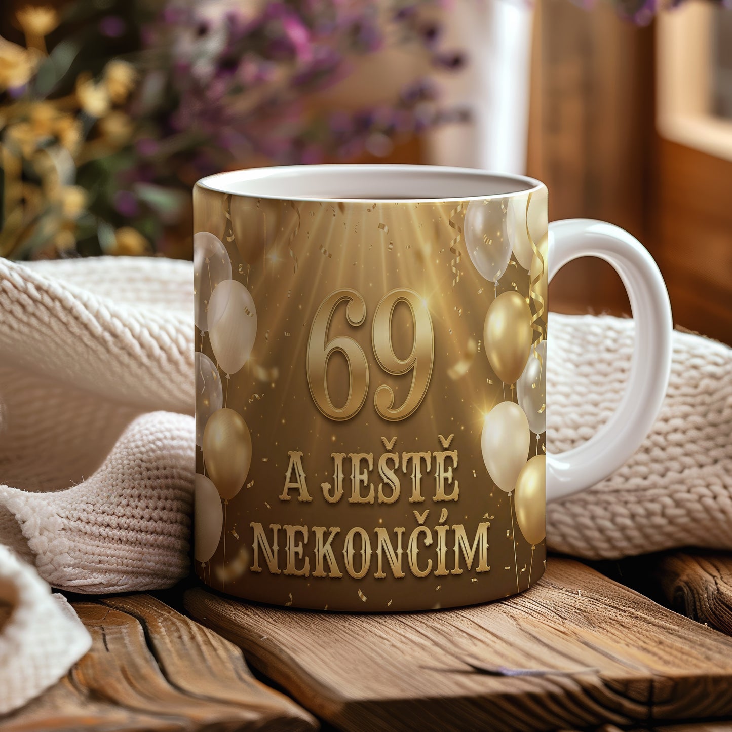 Narozeninový hrnek 69 let – A JEŠTĚ NEKONČÍM
