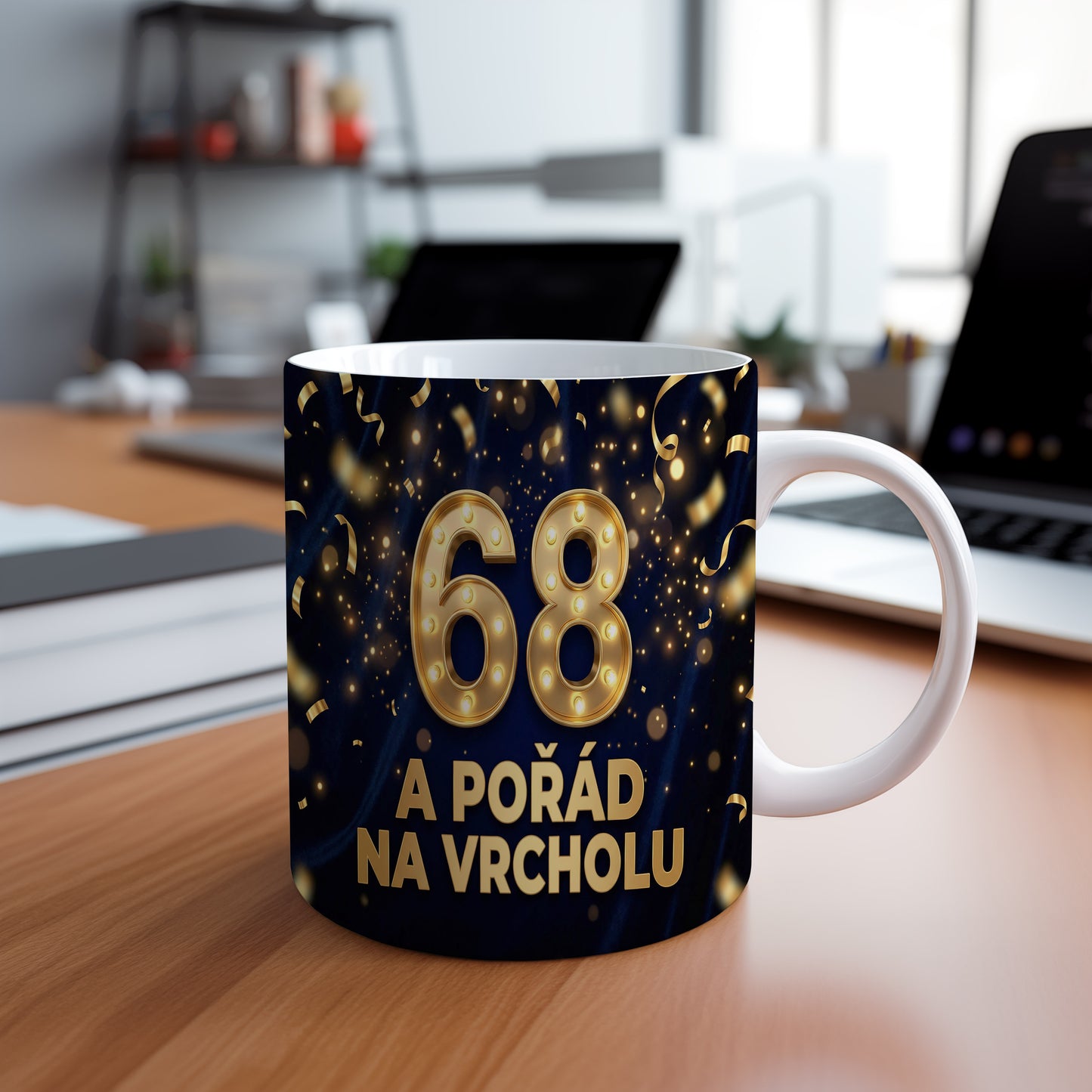 Narozeninový hrnek 68 let – A POŘÁD NA VRCHOLU