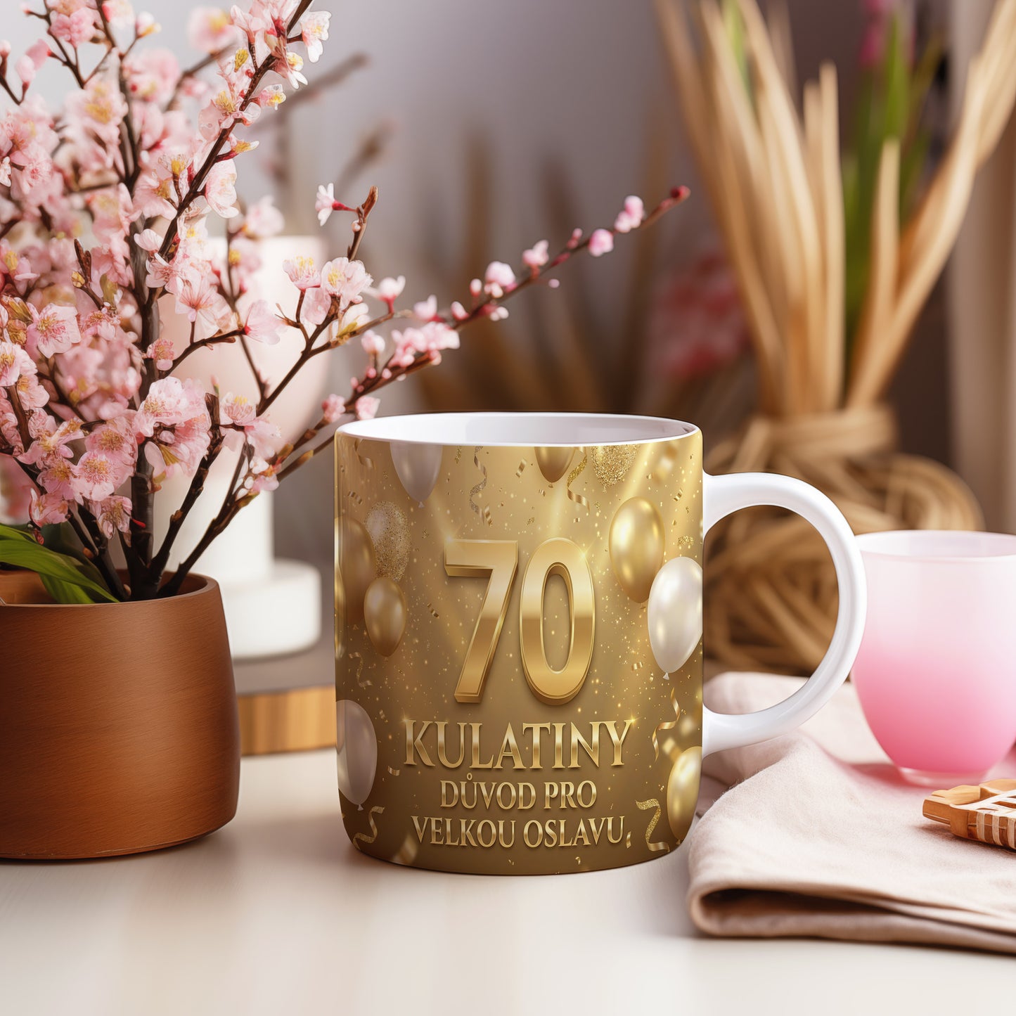 Narozeninový hrnek 70 let – KULATINY DŮVOD PRO VELKOU OSLAVU.