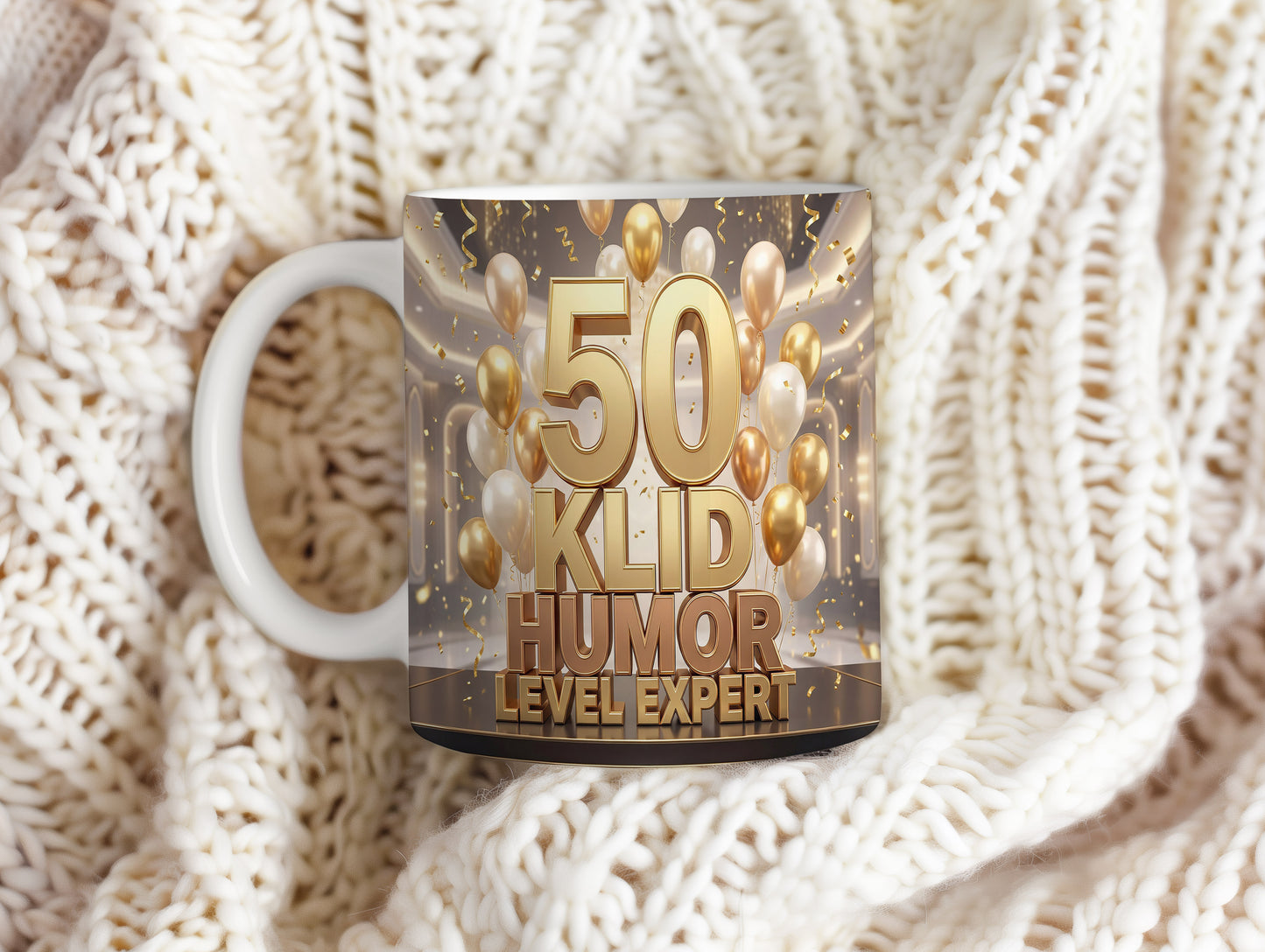 Narozeninový hrnek 50 let – KLID HUMOR LEVEL EXPERT