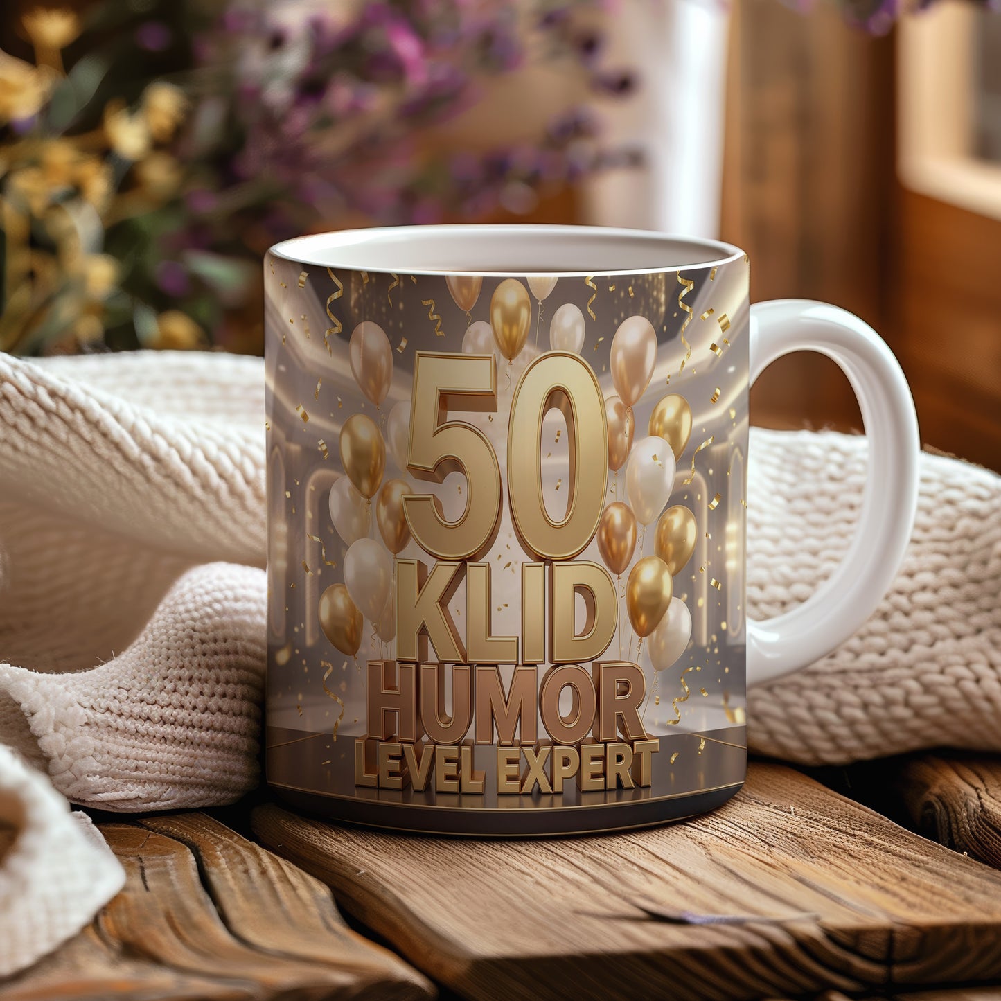 Narozeninový hrnek 50 let – KLID HUMOR LEVEL EXPERT