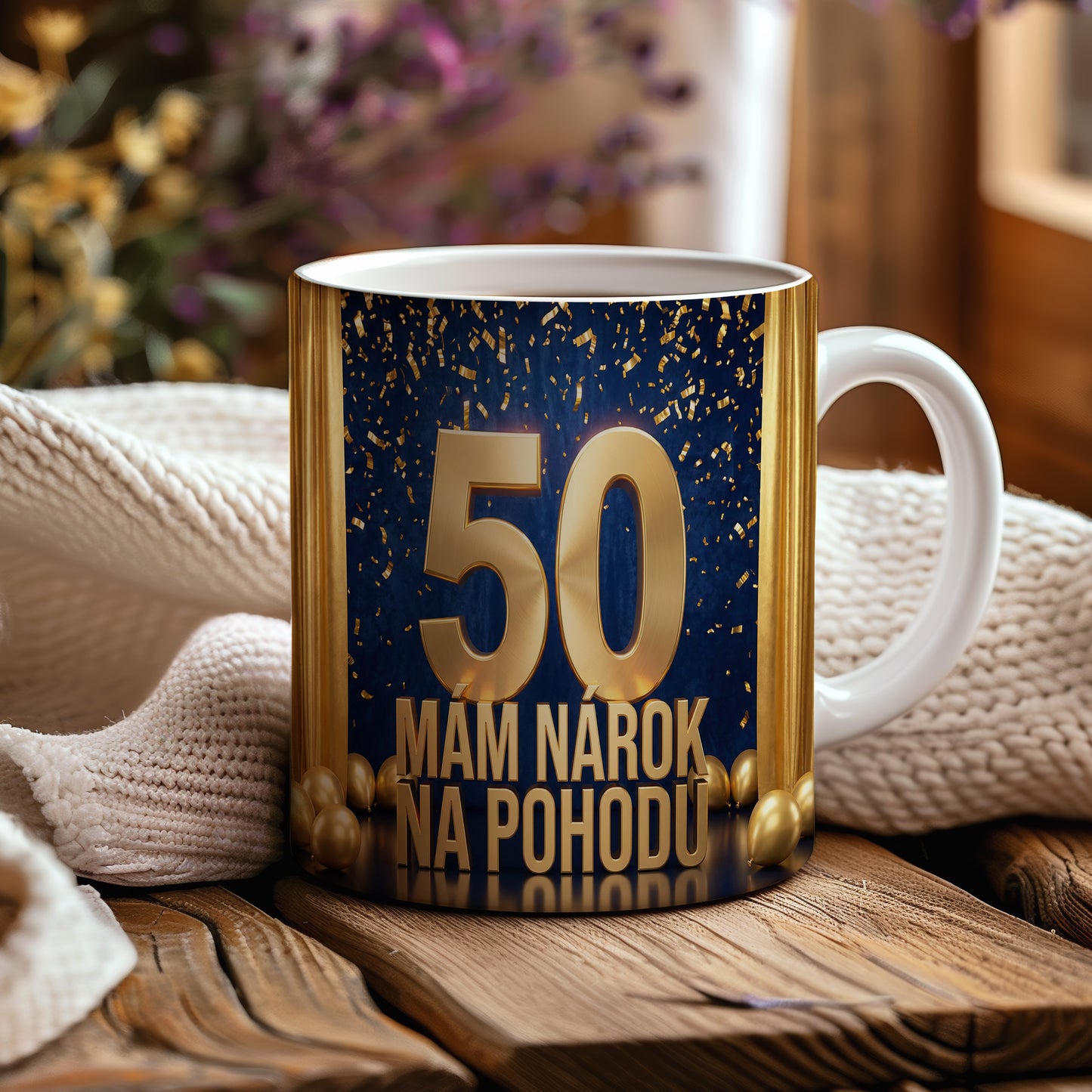 Narozeninový hrnek 50 let – MÁM NÁROK NA POHODU