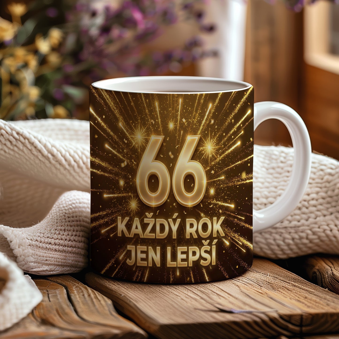 Narozeninový hrnek 66 let – KAŽDÝ ROK JEN LEPŠÍ