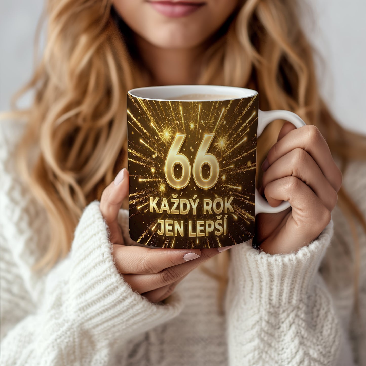 Narozeninový hrnek 66 let – KAŽDÝ ROK JEN LEPŠÍ