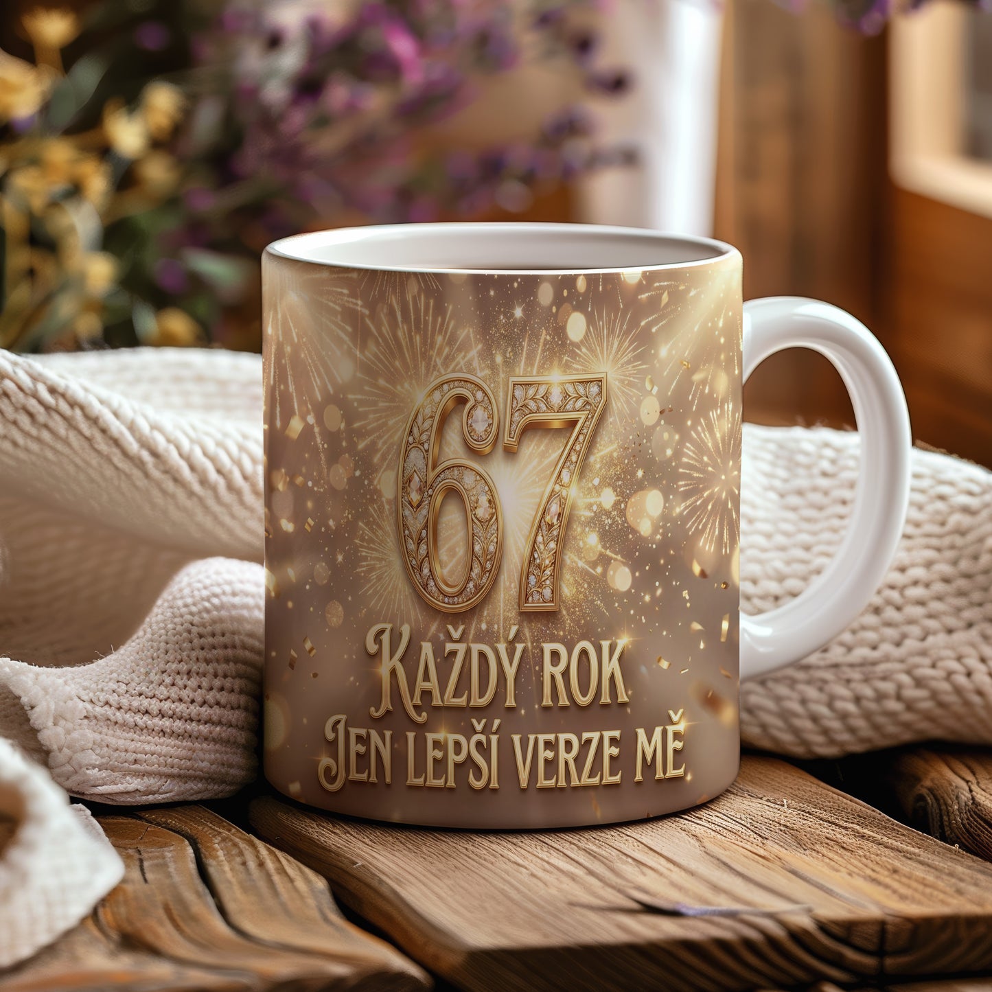 Narozeninový hrnek 67 let – KAŽDÝ ROK JEN LEPŠÍ VERZE MĚ