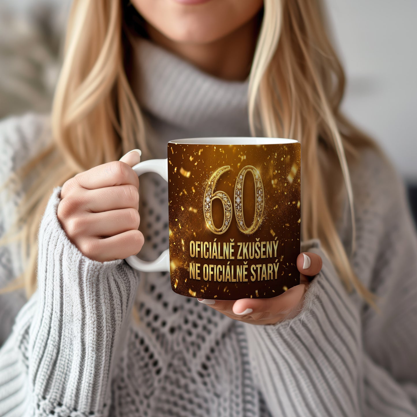 Narozeninový hrnek 60 let – OFICIÁLNĚ ZKUŠENÝ, NE OFICIÁLNĚ STARÝ