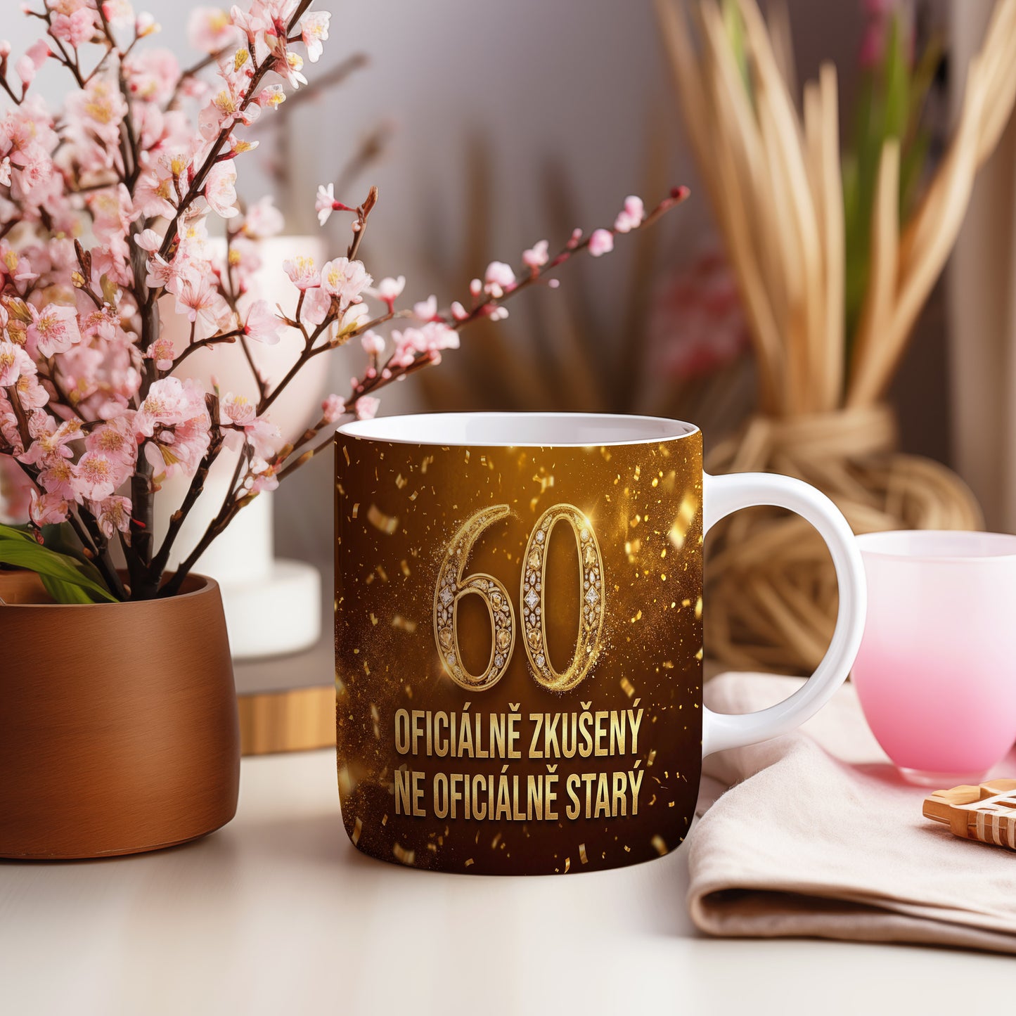 Narozeninový hrnek 60 let – OFICIÁLNĚ ZKUŠENÝ, NE OFICIÁLNĚ STARÝ