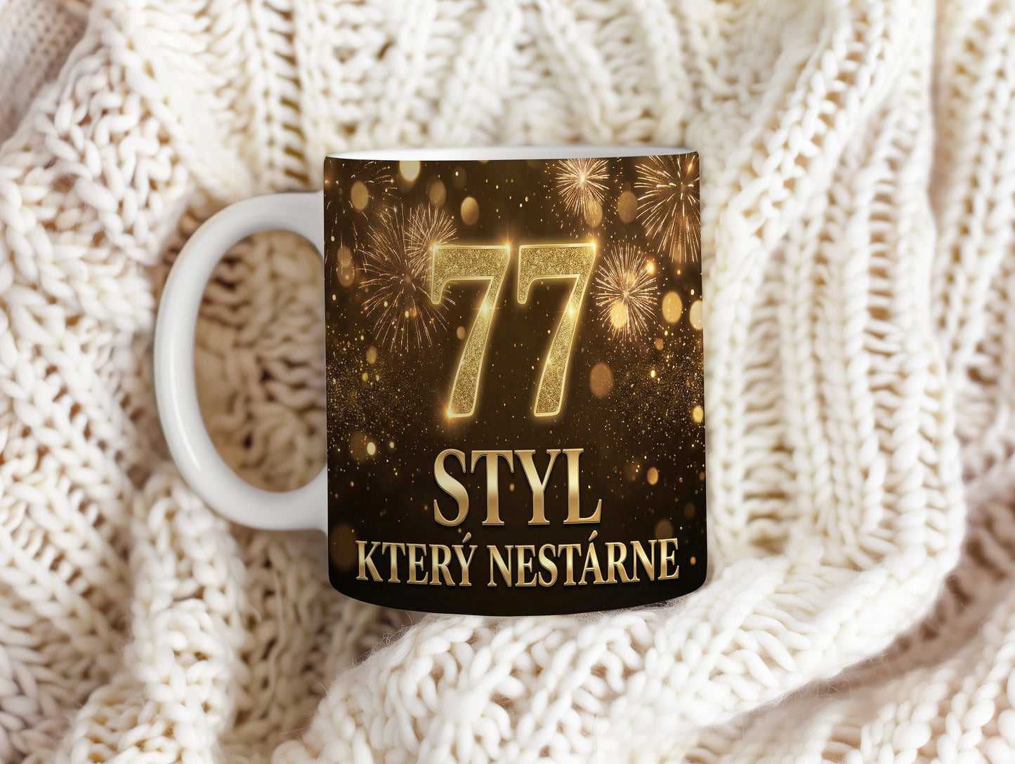 Narozeninový hrnek 77 let – STYL, KTERÝ NESTÁRNE