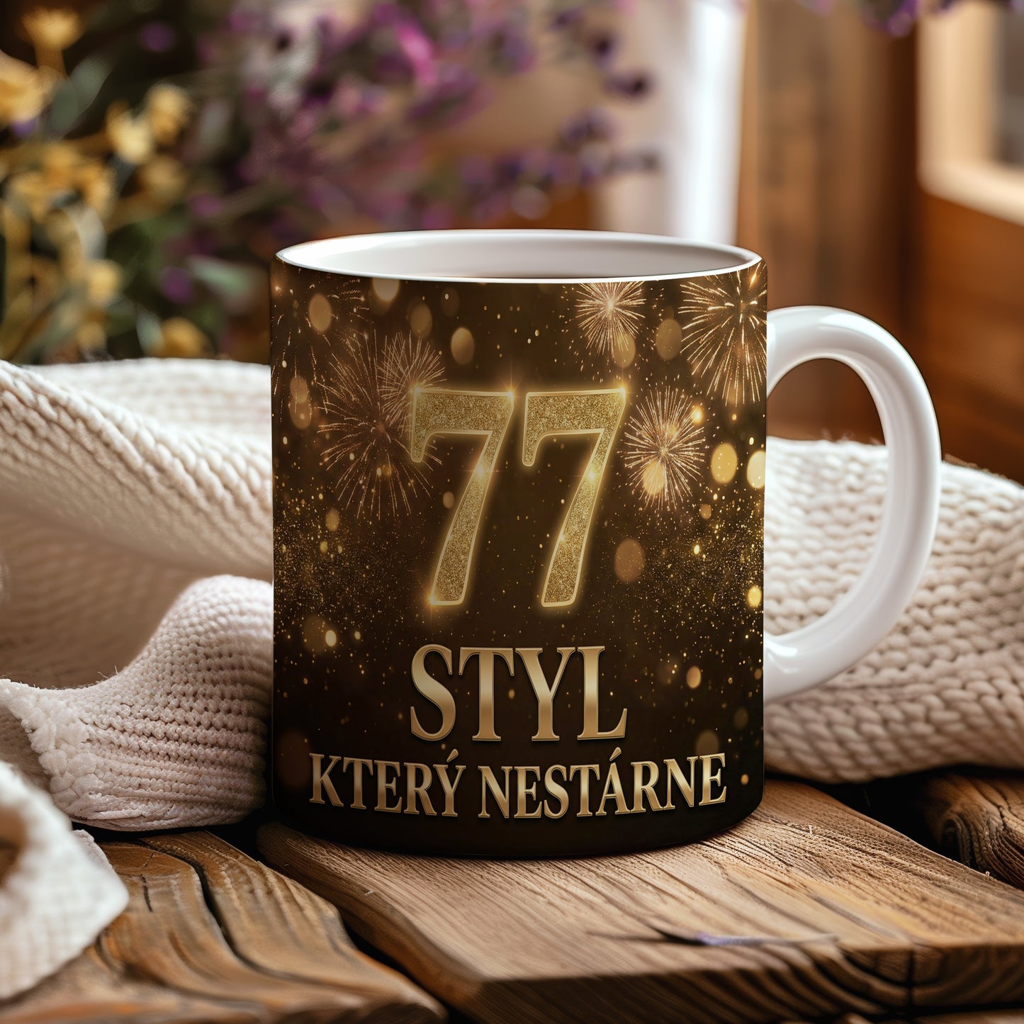 Narozeninový hrnek 77 let – STYL, KTERÝ NESTÁRNE