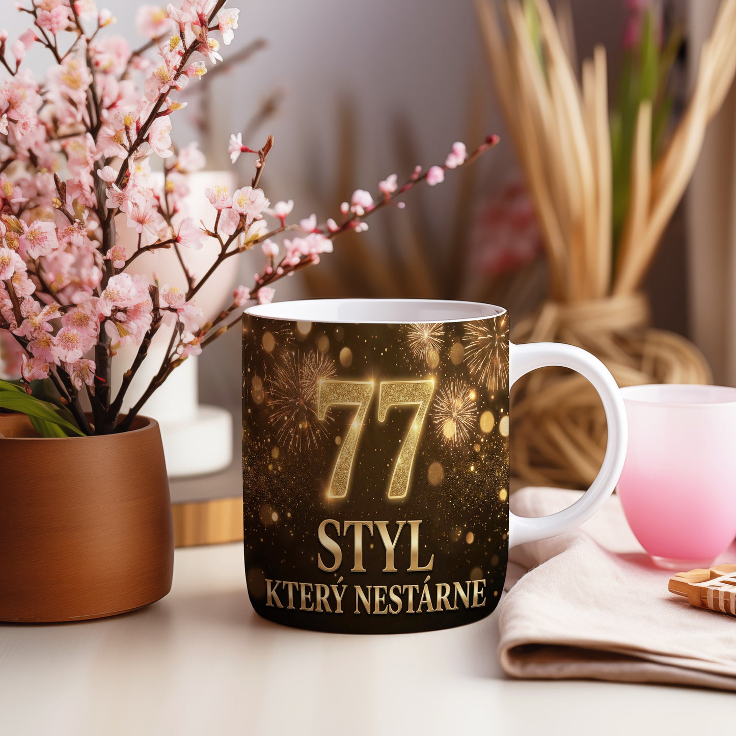 Narozeninový hrnek 77 let – STYL, KTERÝ NESTÁRNE