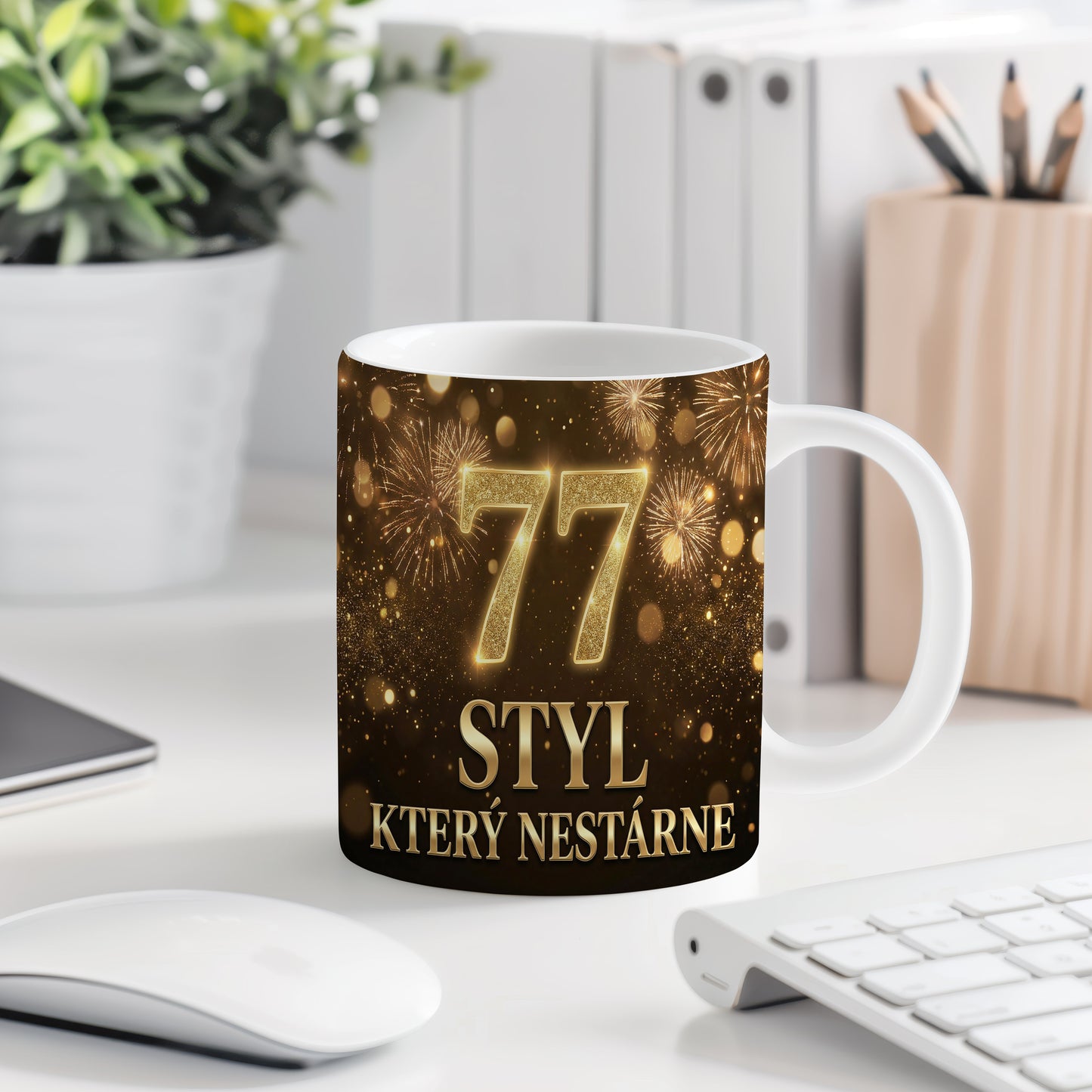 Narozeninový hrnek 77 let – STYL, KTERÝ NESTÁRNE