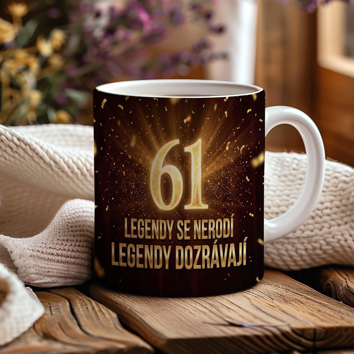 Narozeninový hrnek 61 let – LEGENDY SE NERODÍ LEGENDY DOZRÁVAJÍ
