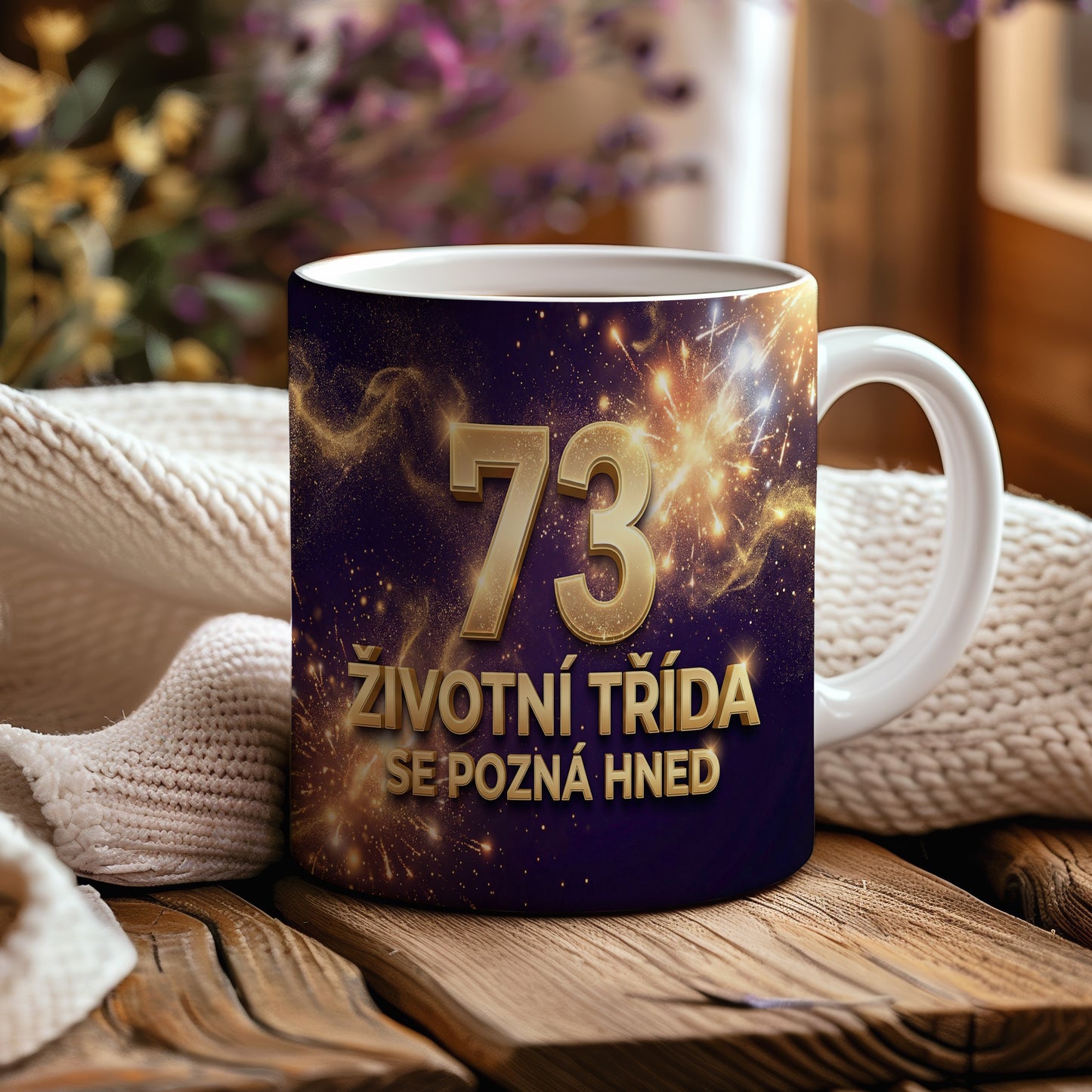 Narozeninový hrnek 73 let – ŽIVOTNÍ TŘÍDA SE POZNÁ HNED