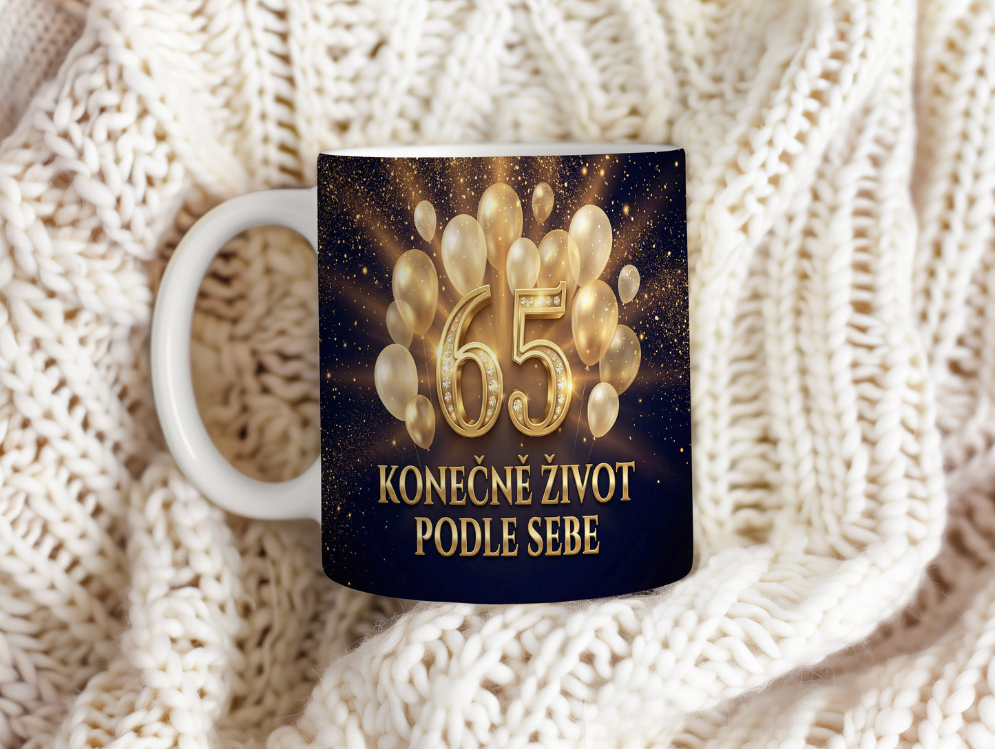 Narozeninový hrnek 65 let – KONEČNĚ ŽIVOT PODLE SEBE