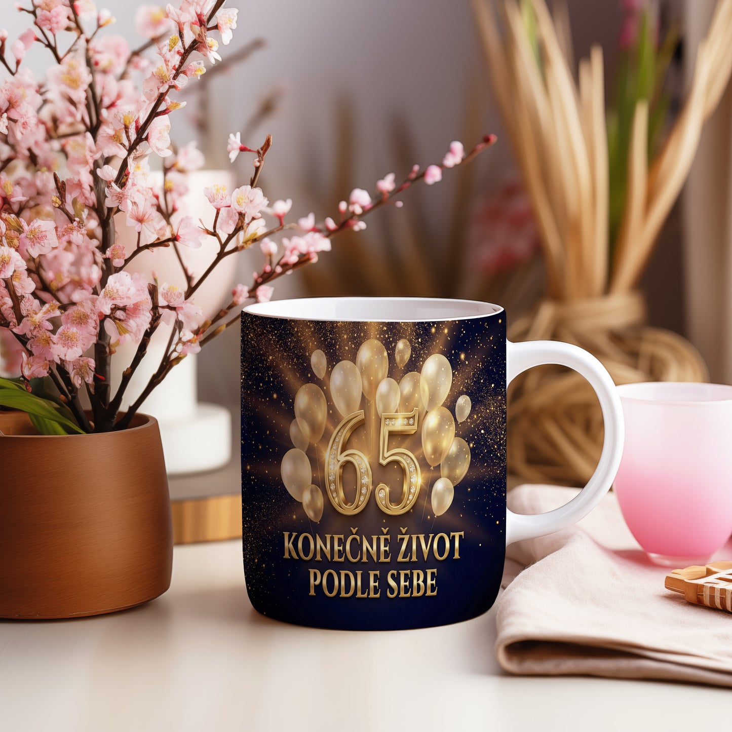 Narozeninový hrnek 65 let – KONEČNĚ ŽIVOT PODLE SEBE