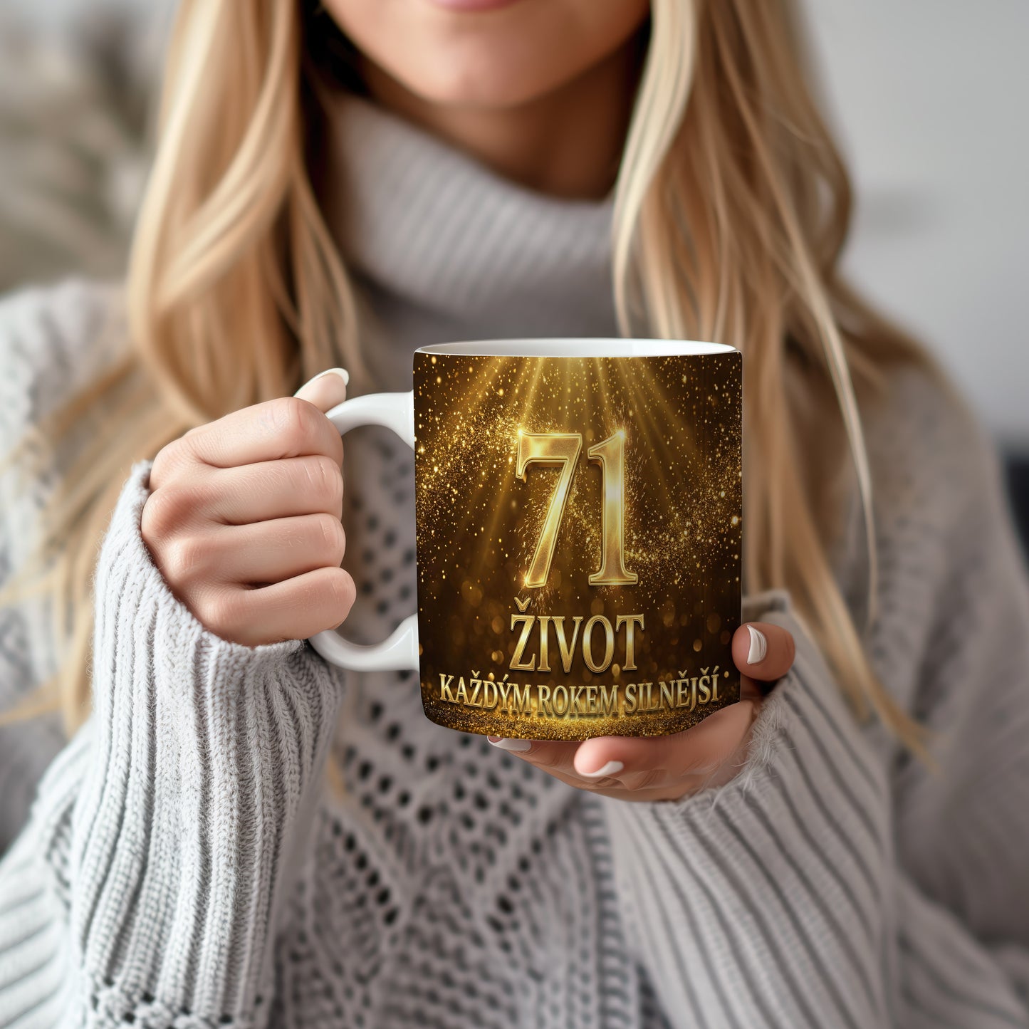 Narozeninový hrnek 71 let – ŽIVOT KAŽDÝM ROKEM SILNĚJŠÍ