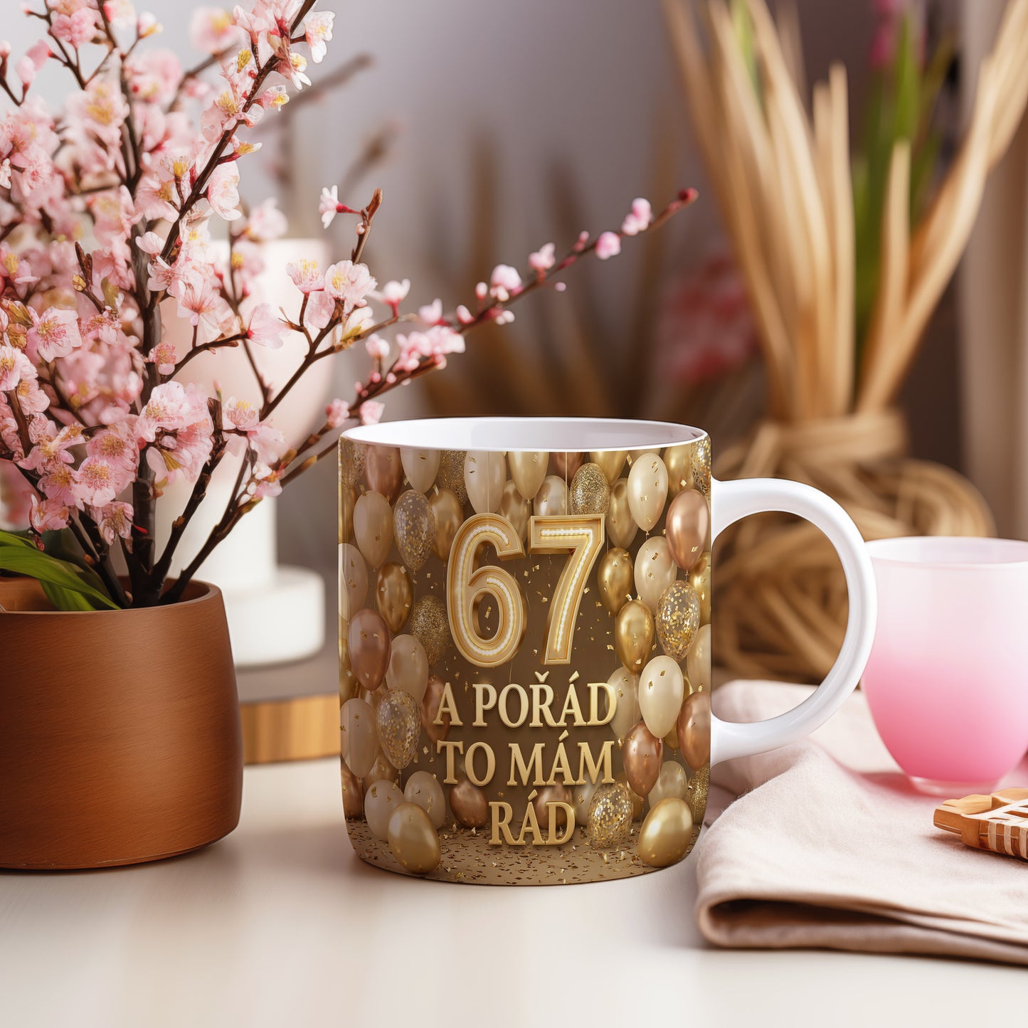 Narozeninový hrnek 67 let – A POŘÁD TO MÁM RÁD
