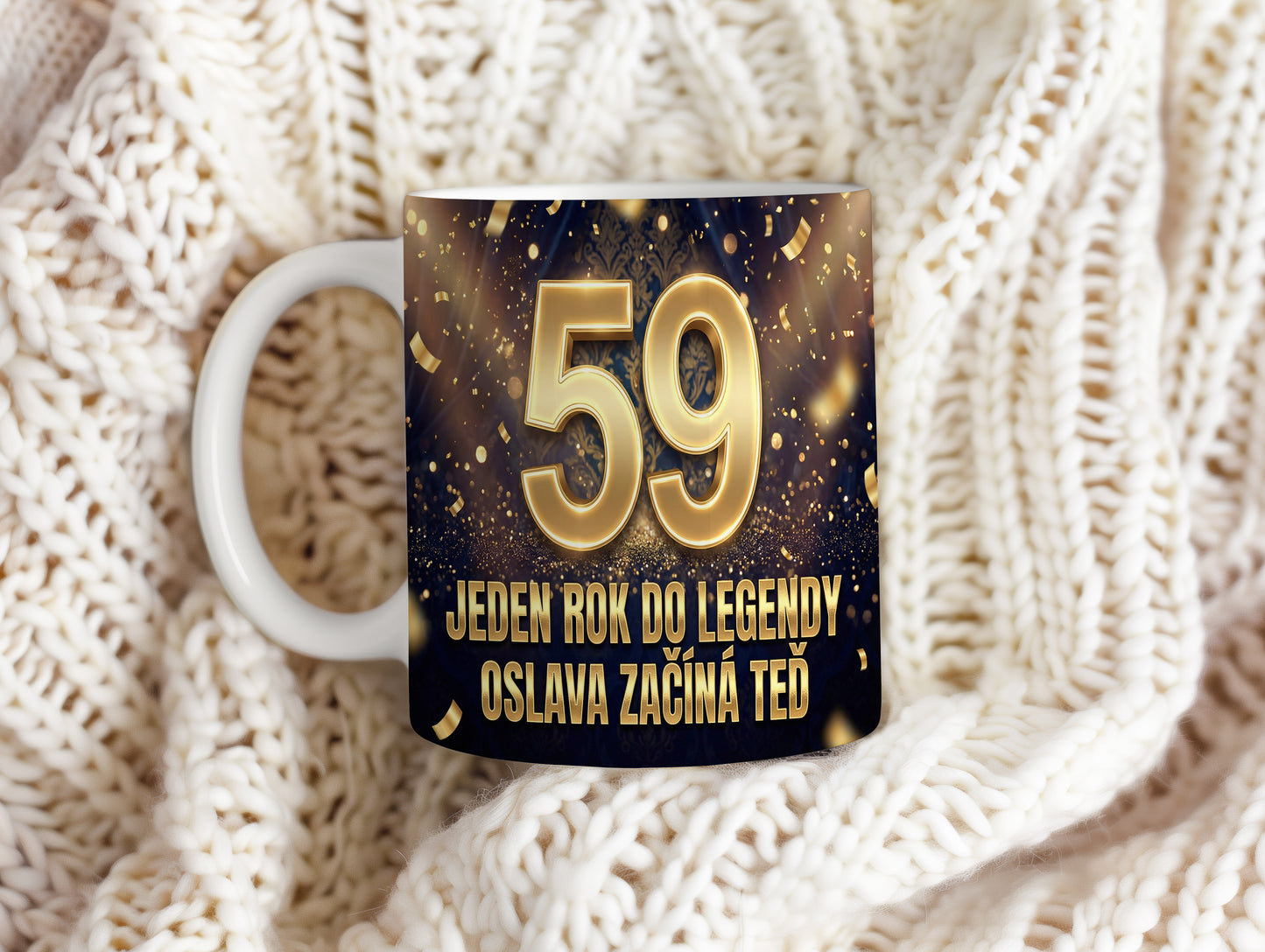 Narozeninový hrnek 59 let – JEDEN ROK DO LEGENDY OSLAVA ZAČÍNÁ TEĎ