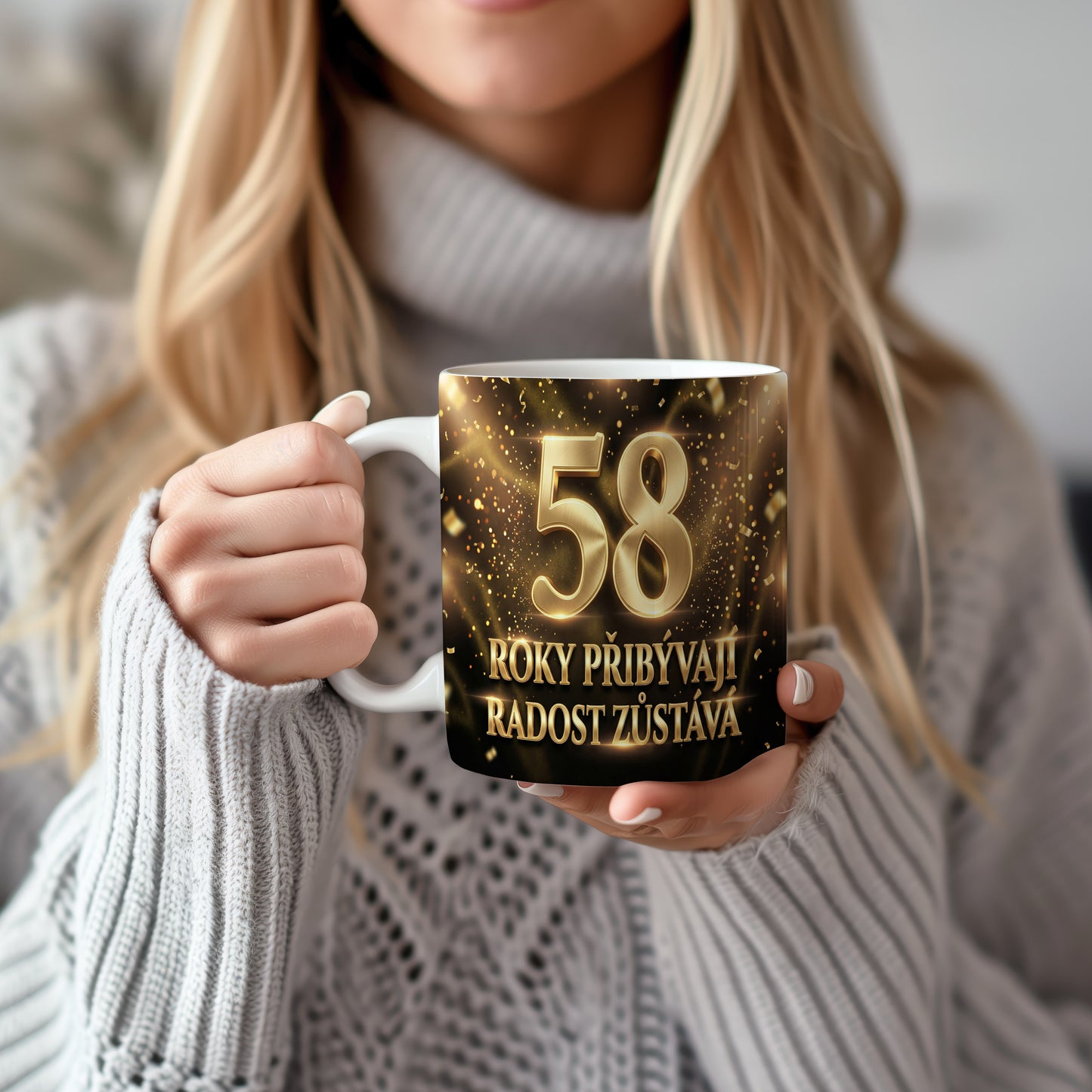 Narozeninový hrnek 58 let – ROKY PŘIBÝVAJÍ, RADOST ZŮSTÁVÁ