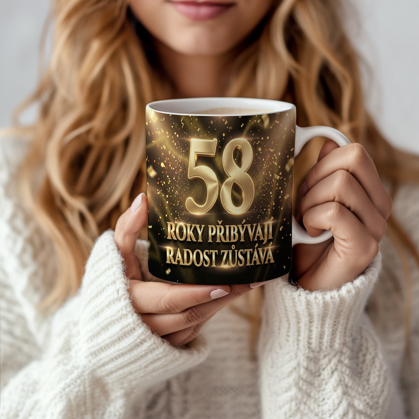 Narozeninový hrnek 58 let – ROKY PŘIBÝVAJÍ, RADOST ZŮSTÁVÁ