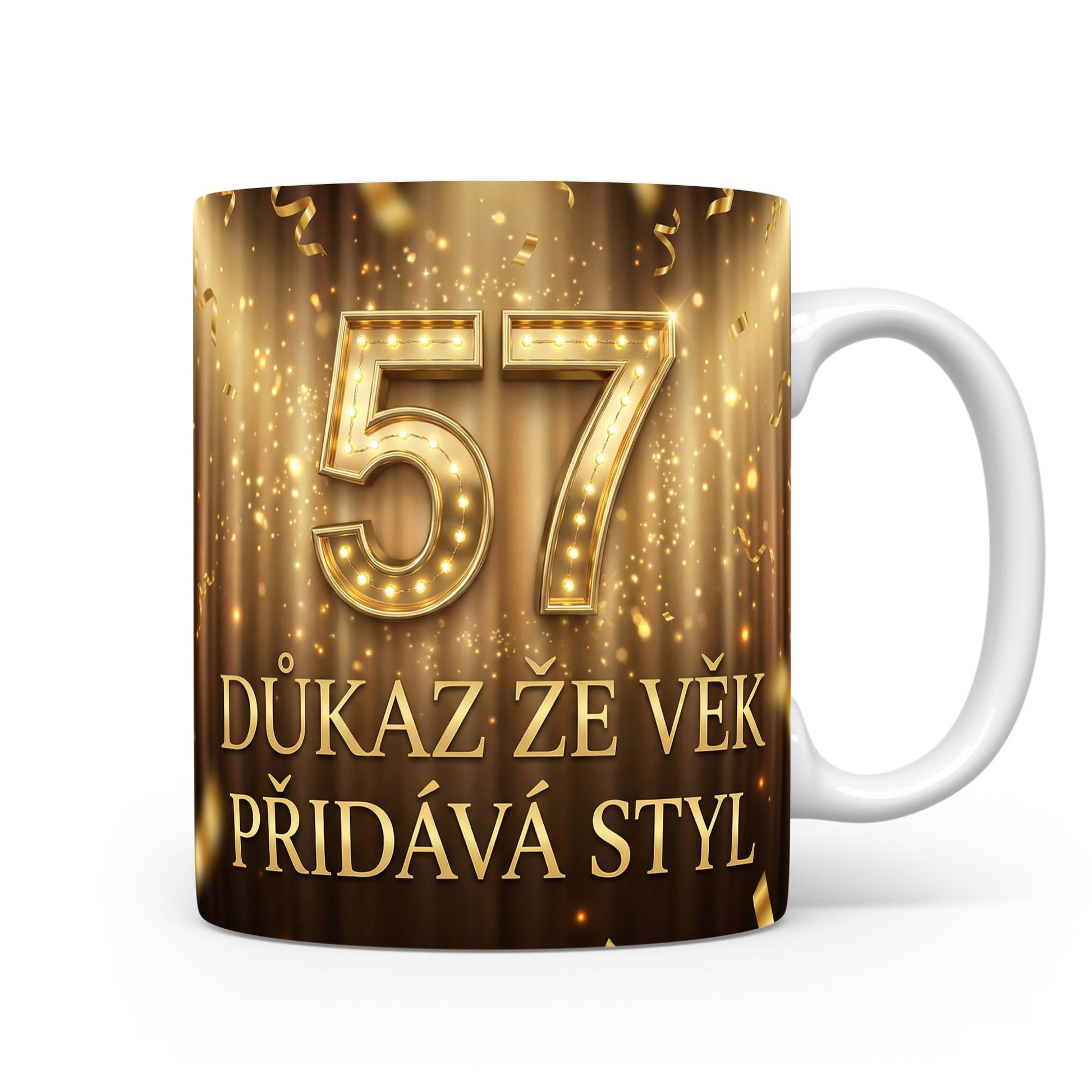Narozeninový hrnek s věkem 57