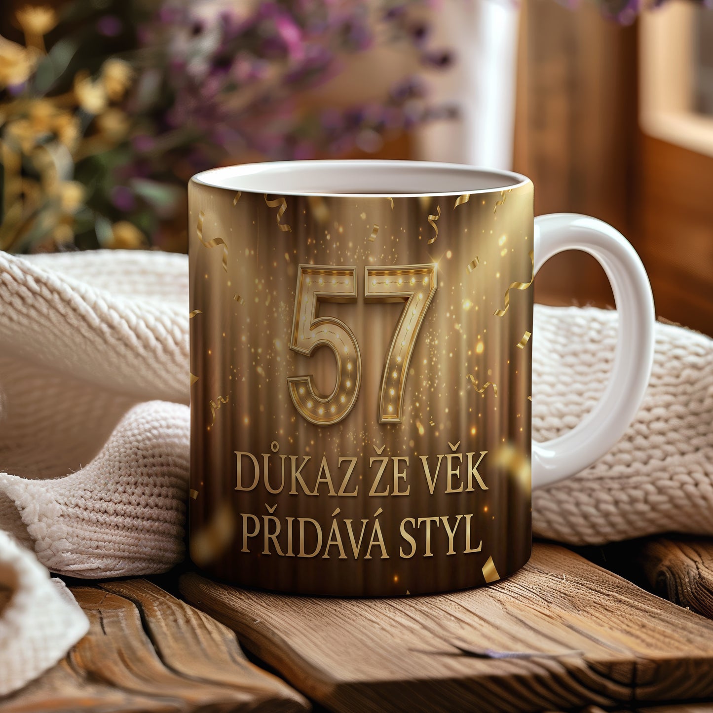 Narozeninový hrnek 57 let – DŮKAZ ŽE VĚK PŘIDÁVÁ STYL