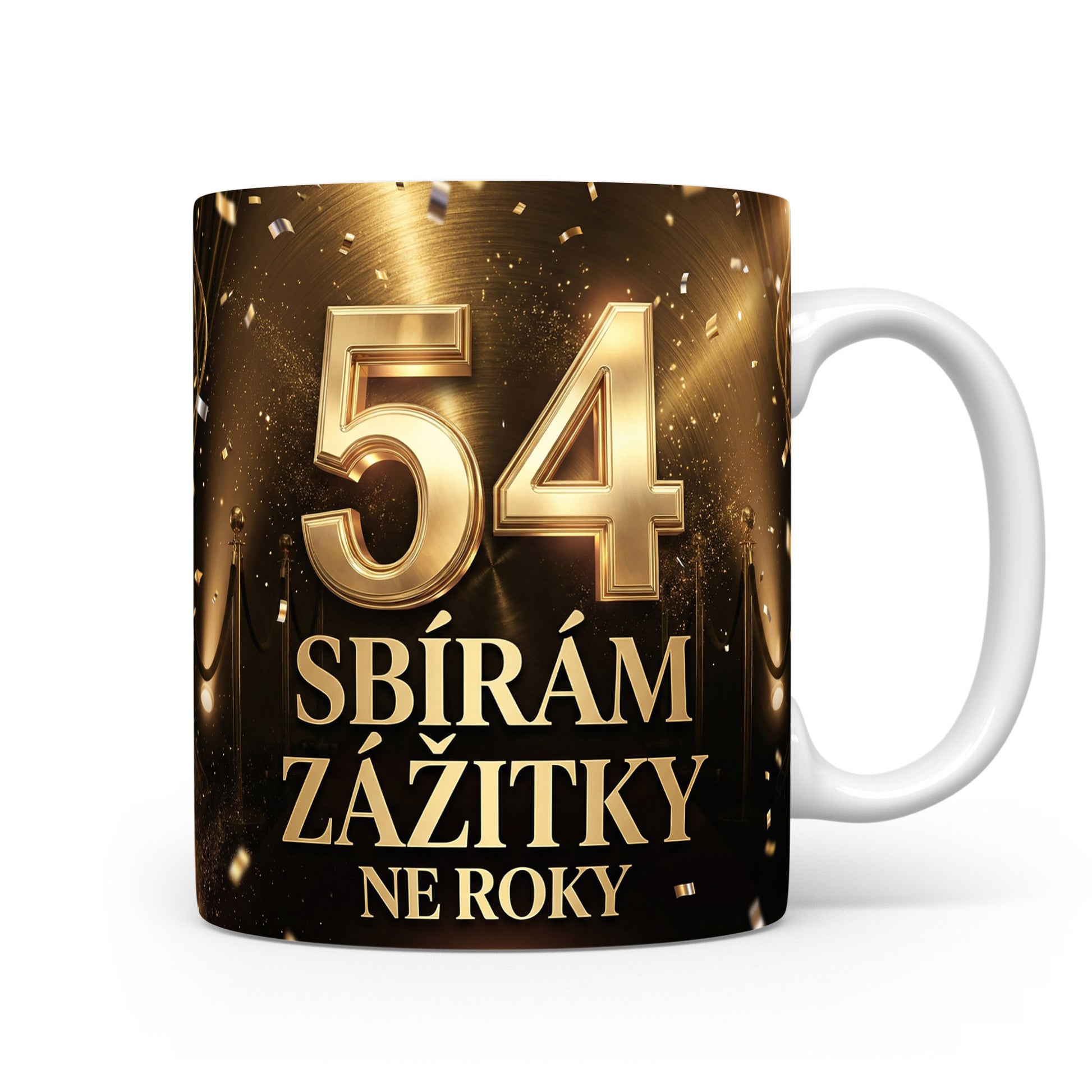 Narozeninový hrnek s číslem 54 a nápisem.