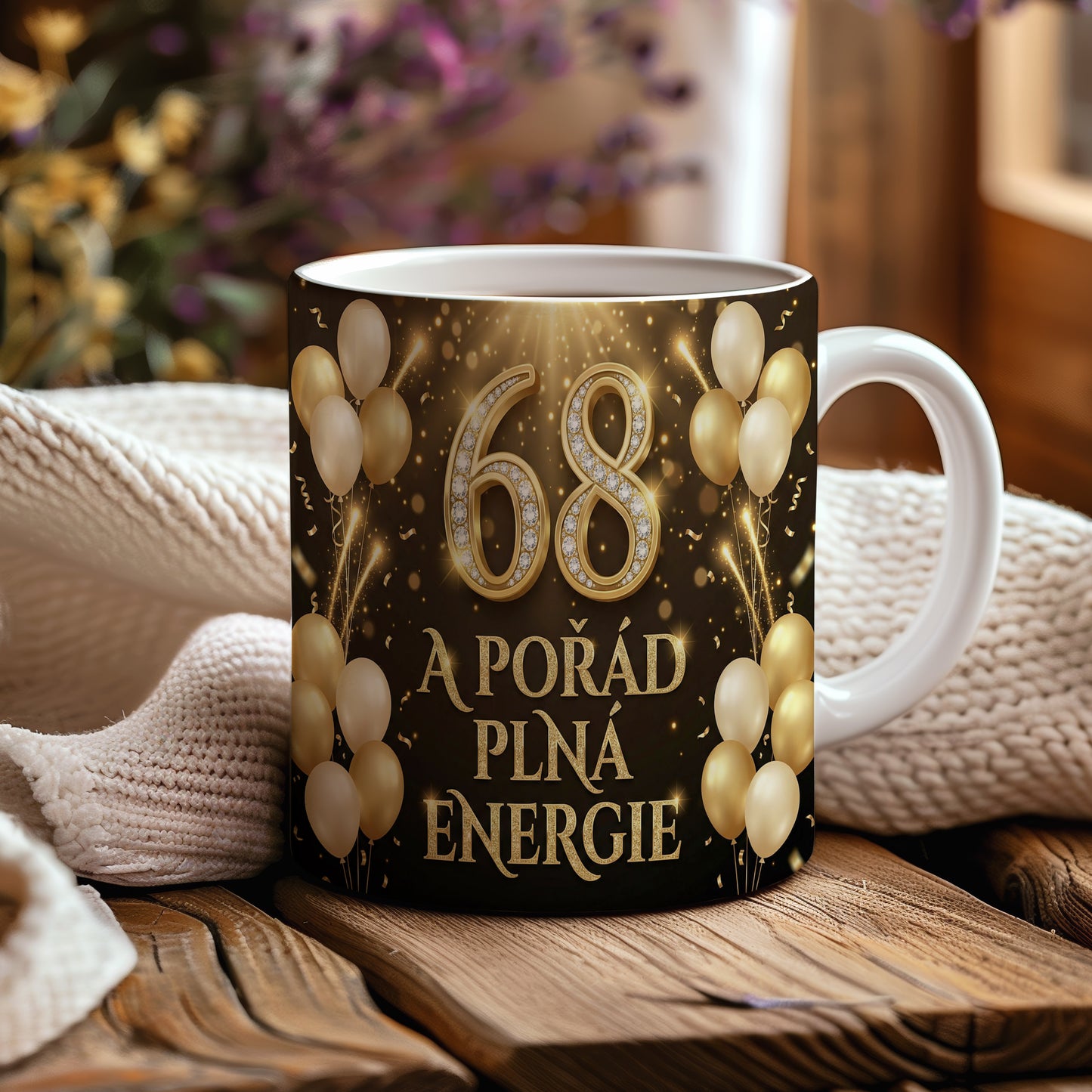 Narozeninový hrnek 68 let – A POŘÁD PLNÁ ENERGIE