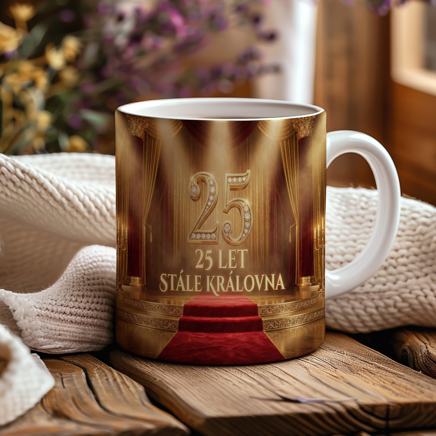 Narozeninový hrnek 25 let – 25 LET STÁLE KRÁLOVNA