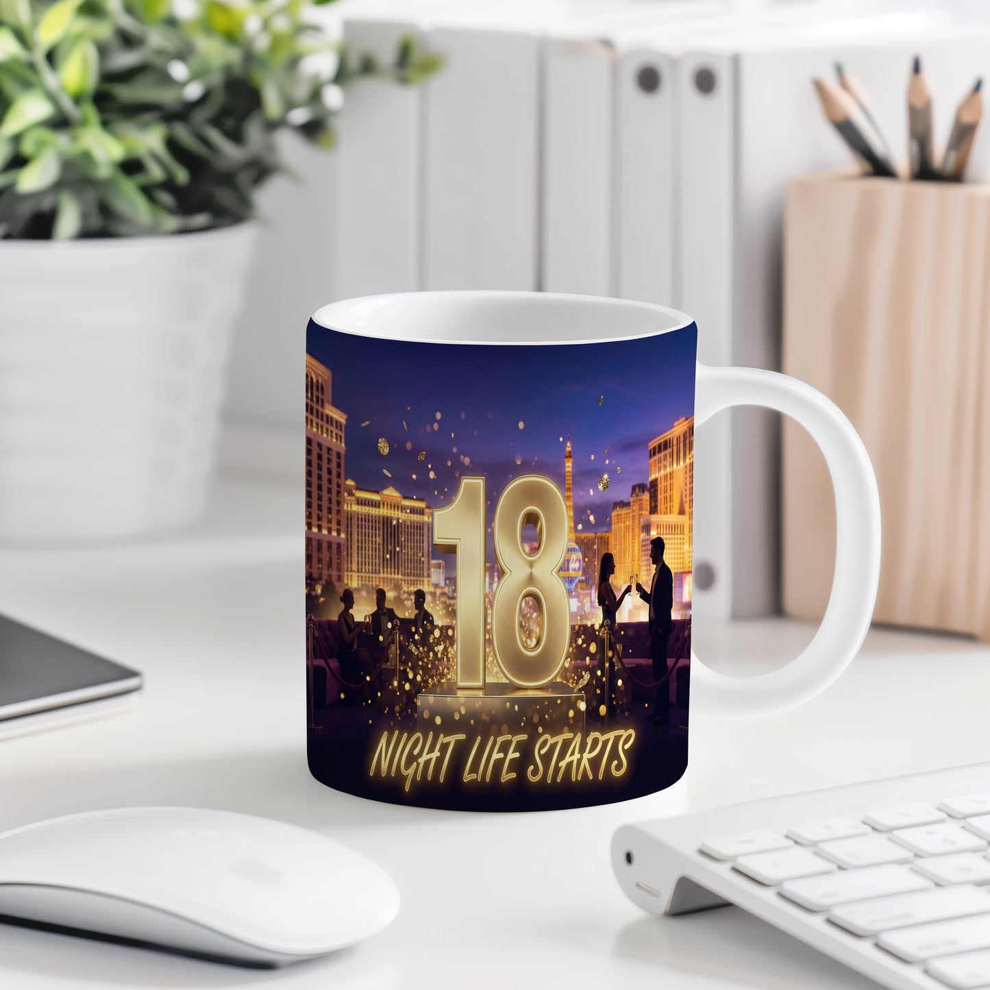 Narozeninový hrnek 18 let – NIGHT LIFE STARTS