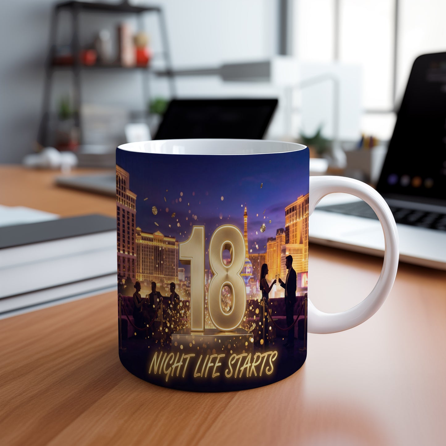 Narozeninový hrnek 18 let – NIGHT LIFE STARTS