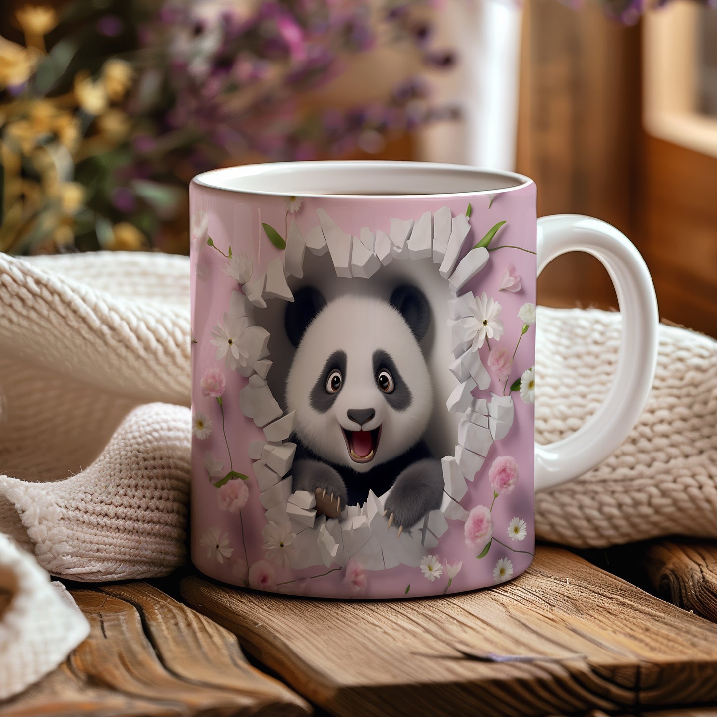 Hrnek s veselým pandím motivem