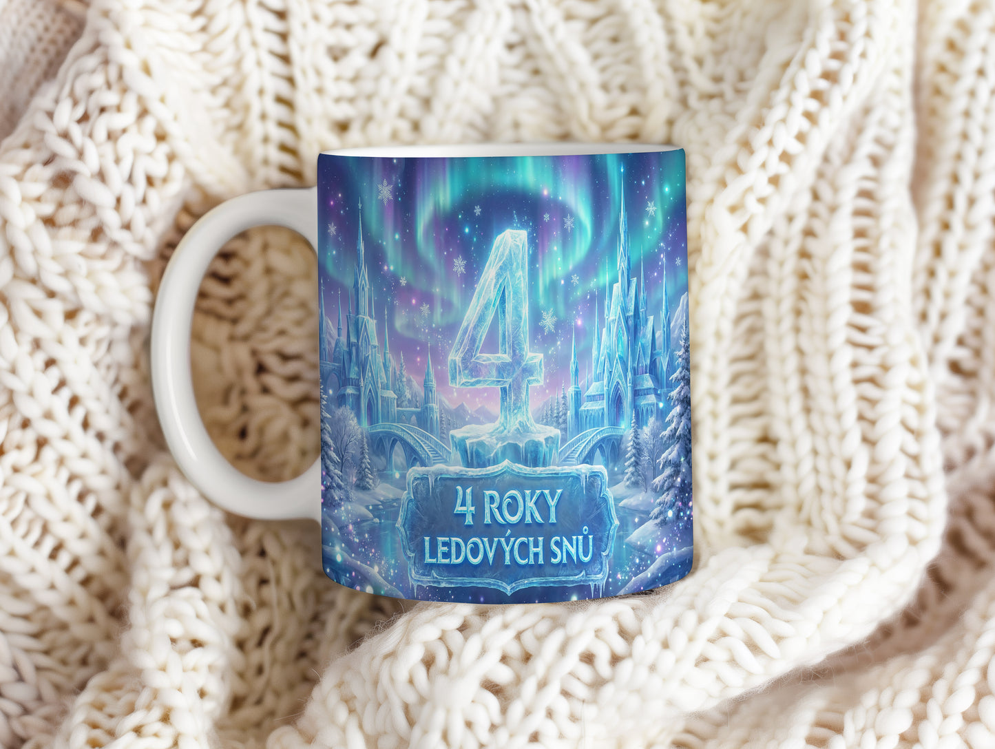 Narozeninový hrnek 4 roky – 4 ROKY LEDOVÝCH SNŮ