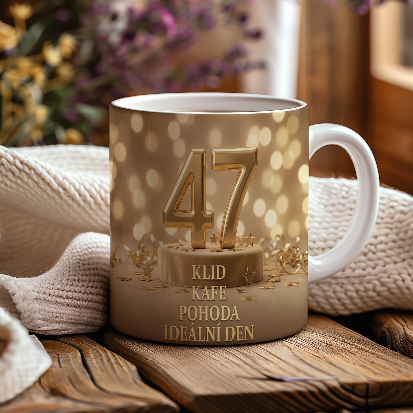 Narozeninový hrnek 47 let – KLID KAFE POHODA IDEÁLNÍ DEN