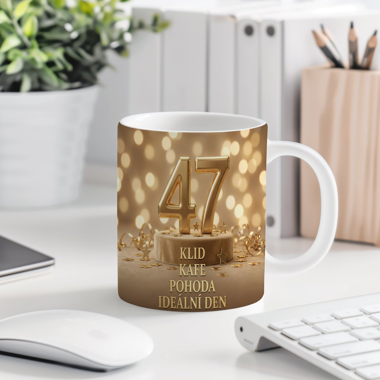 Narozeninový hrnek 47 let – KLID KAFE POHODA IDEÁLNÍ DEN