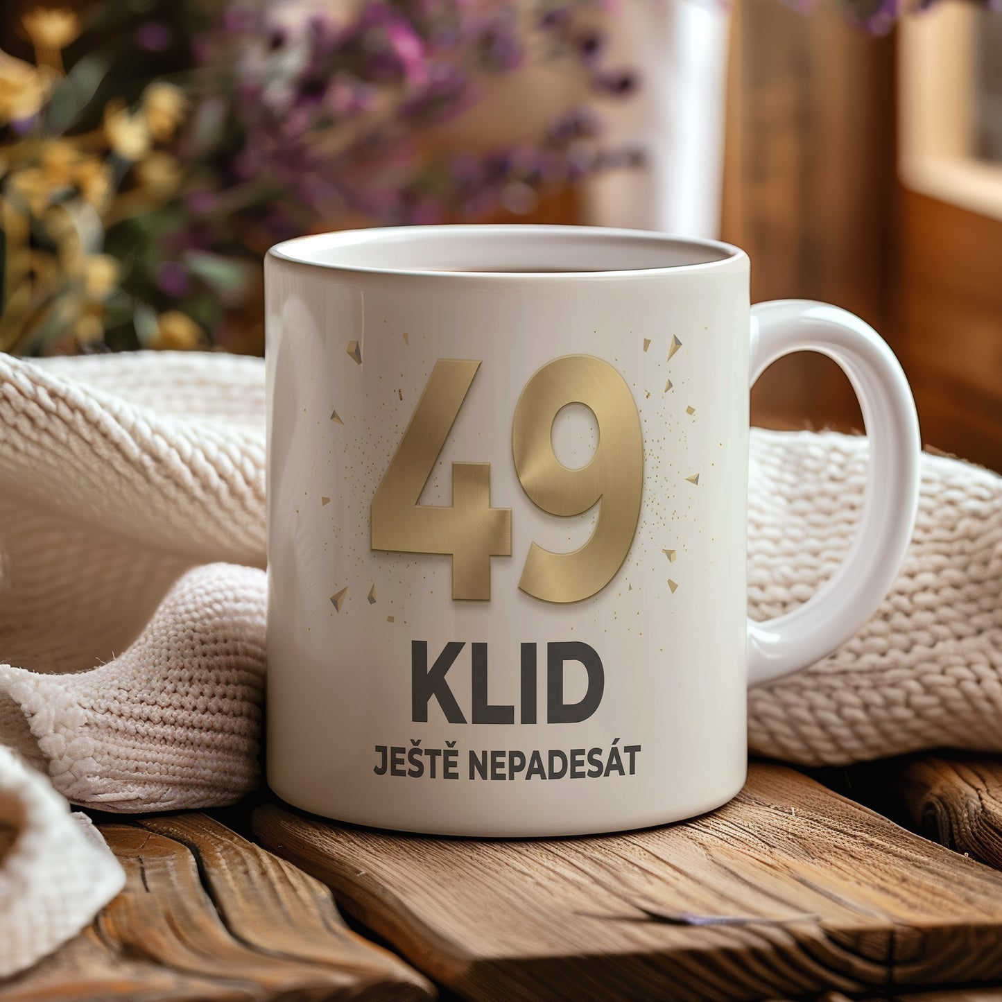Narozeninový hrnek 49 let – KLID JEŠTĚ NEPADESÁT