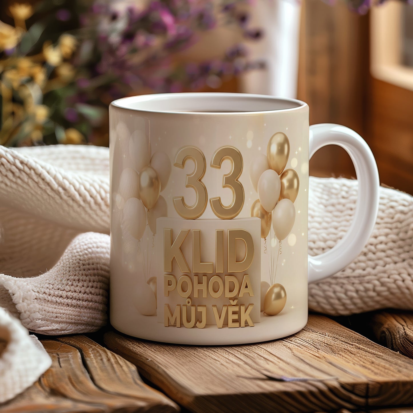 Narozeninový hrnek 33 let – KLID POHODA MŮJ VĚK