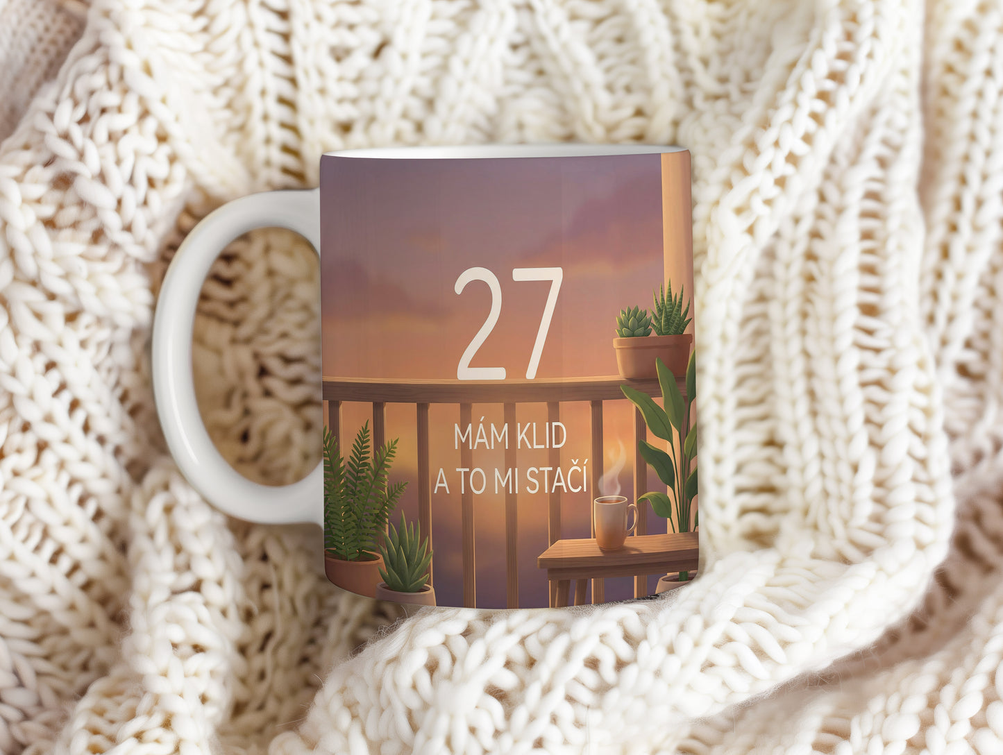 Narozeninový hrnek 27 let – MÁM KLID A TO MI STAČÍ