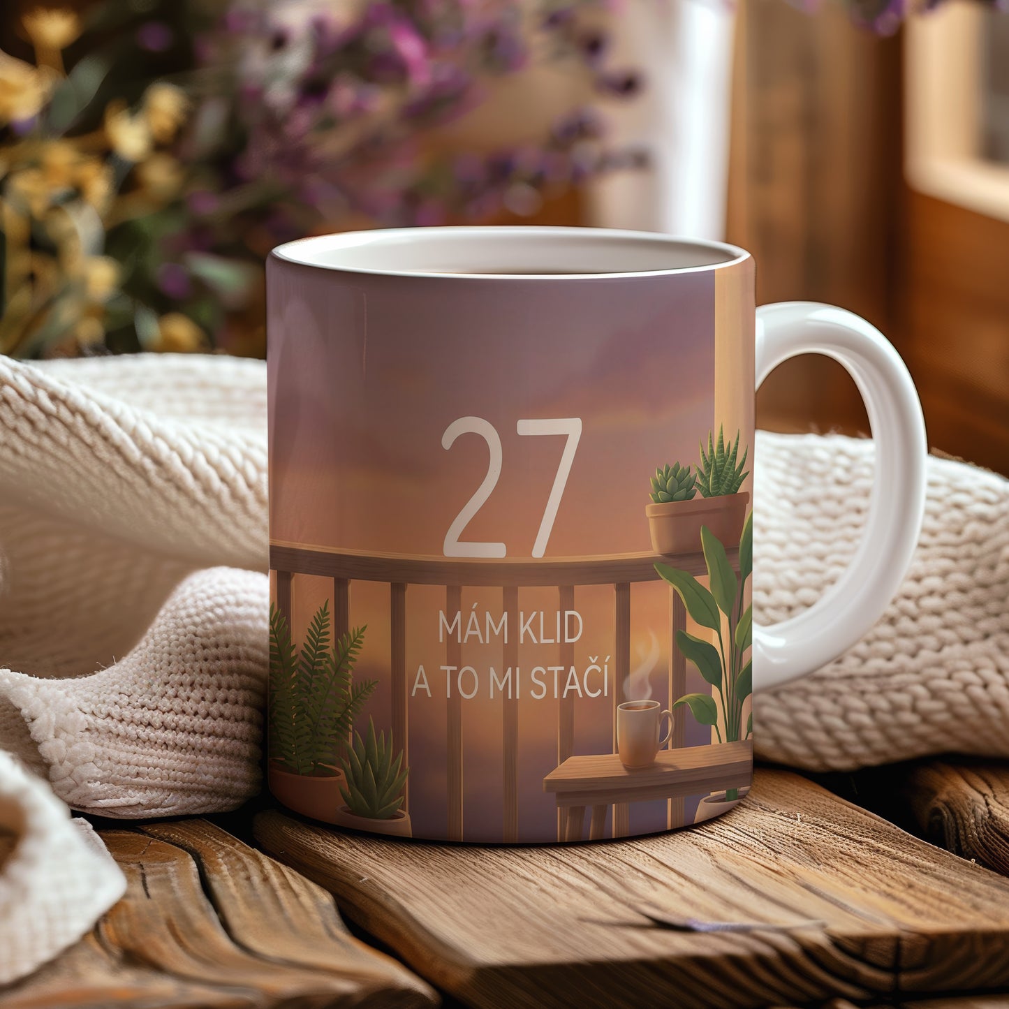 Narozeninový hrnek 27 let – MÁM KLID A TO MI STAČÍ