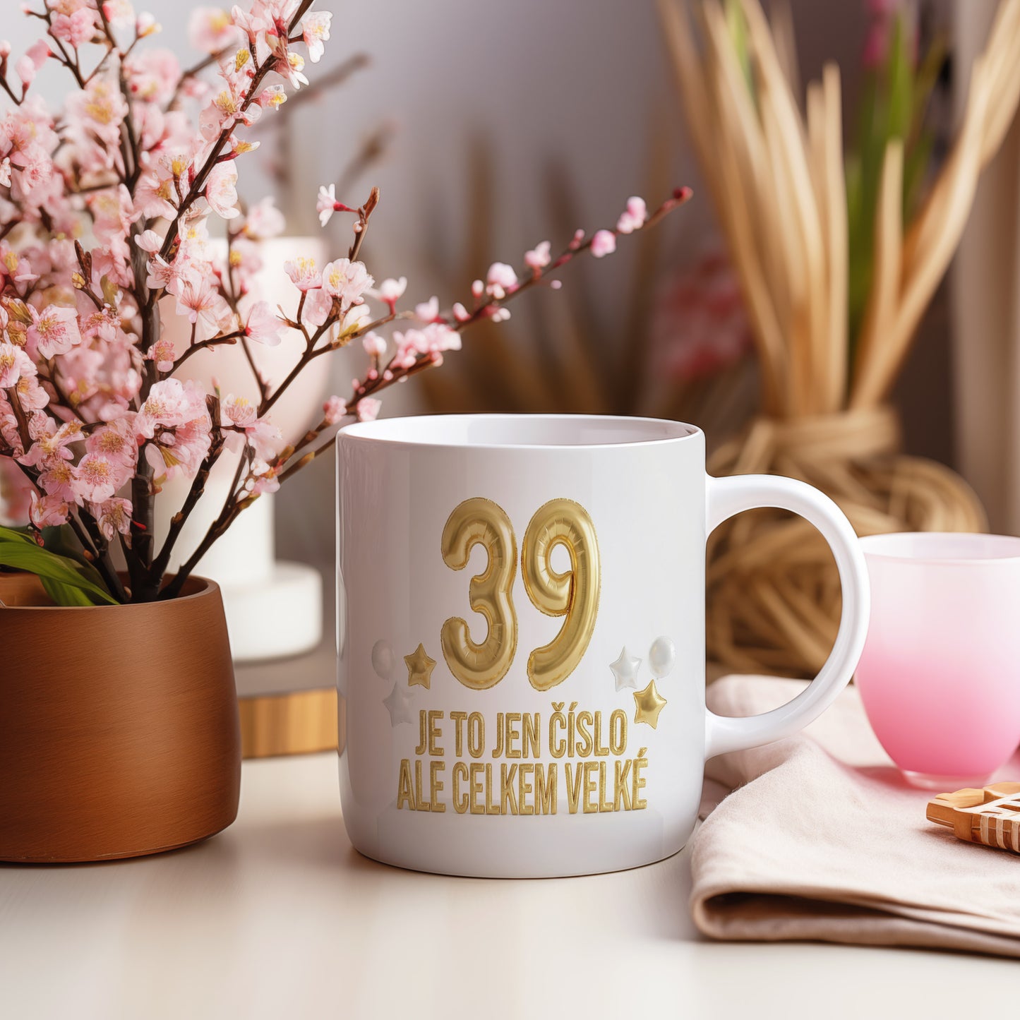 Narozeninový hrnek 39 let – JE TO JEN ČÍSLO ALE CELKEM VELKÉ
