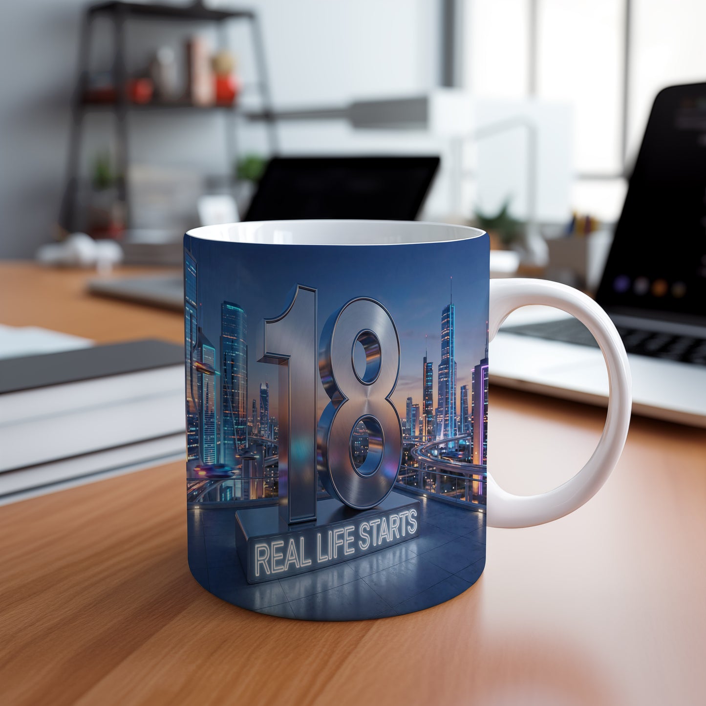 Narozeninový hrnek 18 let – REAL LIFE STARTS