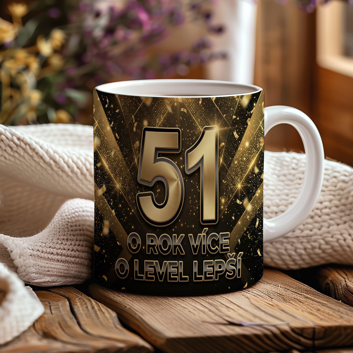 Narozeninový hrnek 51 let – O ROK VÍCE O LEVEL LEPŠÍ