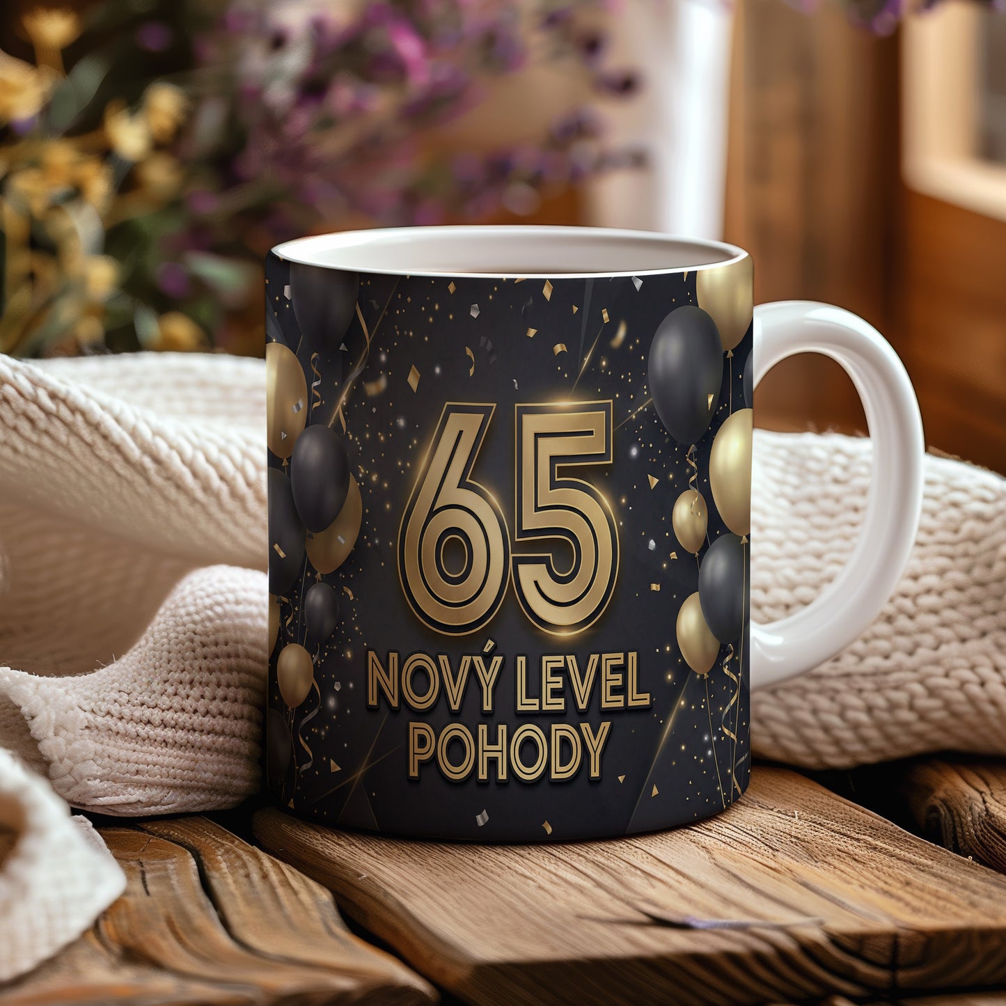 Narozeninový hrnek 65 let – NOVÝ LEVEL POHODY